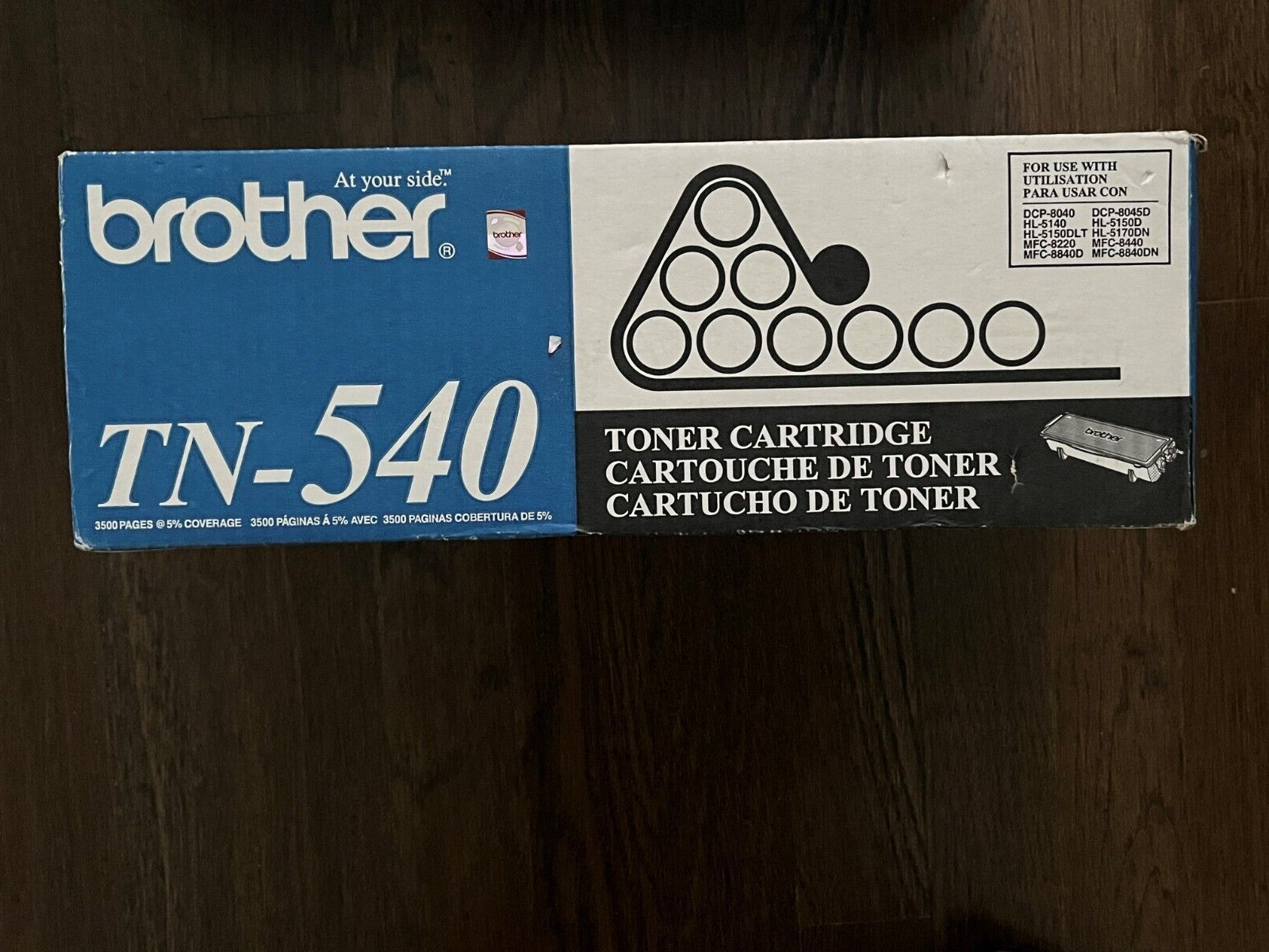 Genuine Brother TN-540 Black Toner Cartridge ~ Brand New ~ Damaged Box