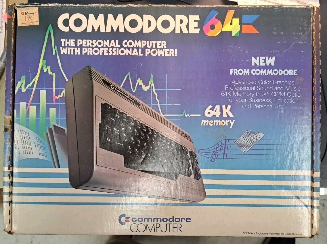 Commodore 64 Original Box Only Retro Vintage Computer Video Game System 80s