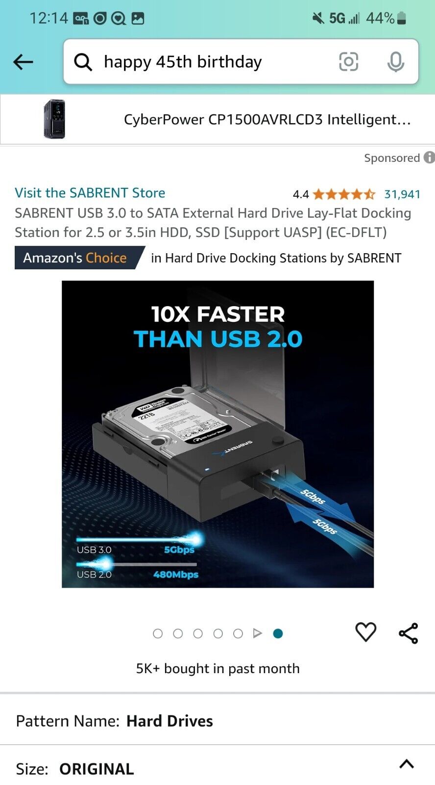 Sabrent EC-DFLT USB 3.0 to SATA External Hard Drive Lay-flat Docking Station