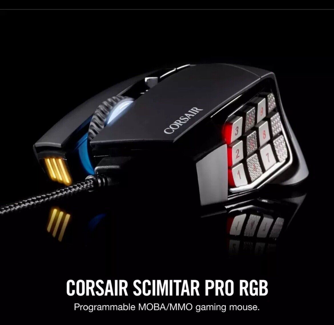 Corsair Scimitar Pro RGB - MMO Gaming Mouse - 16,000 DPI Optical Sensor - 12 Pro