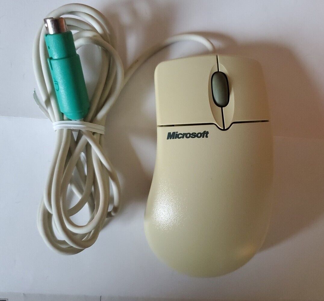 Vintage MICROSOFT Intellimouse Ball Mouse 1.2A PS/2 Compatible X04-72167 WORKS