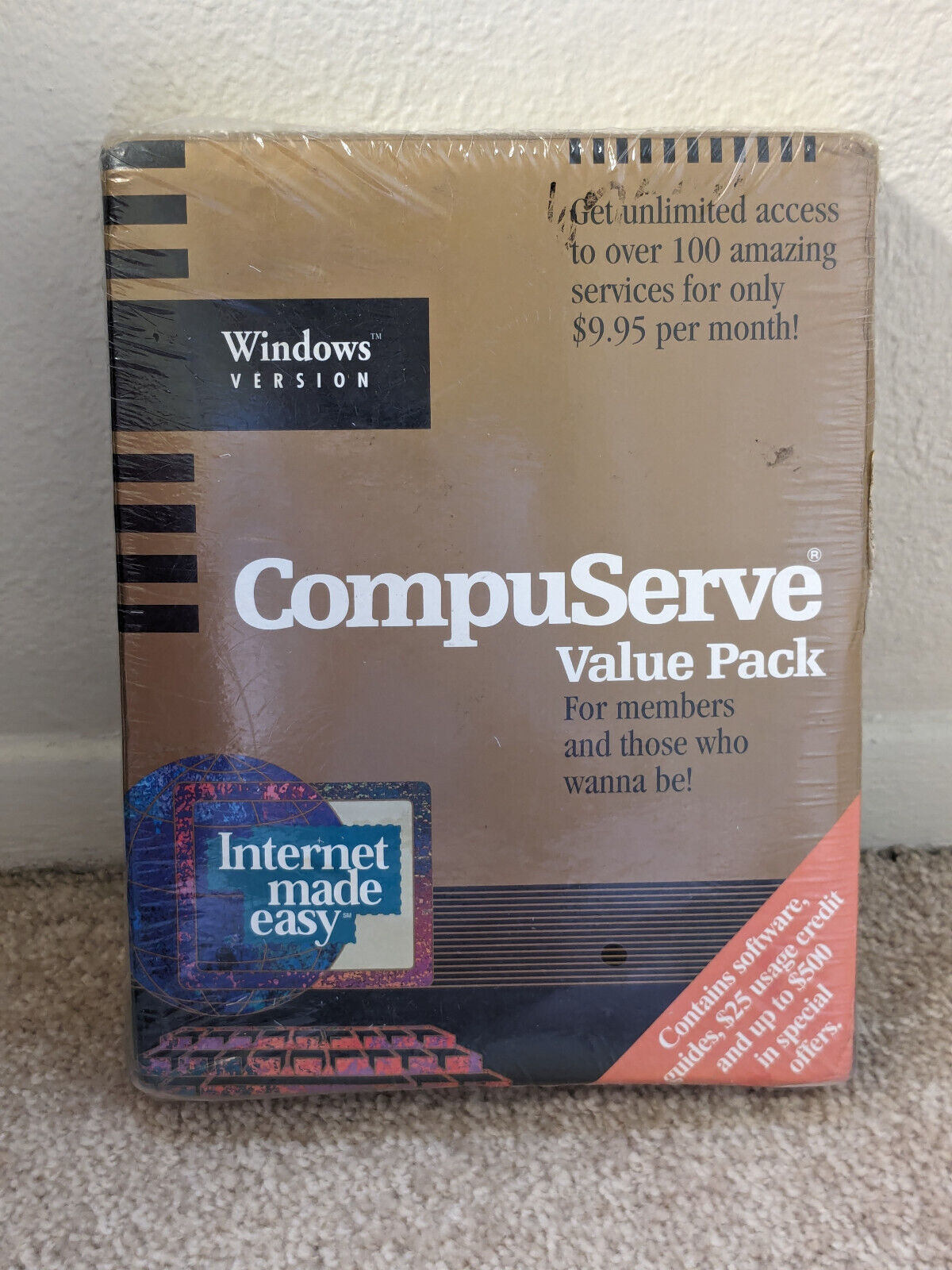 Vintage PC Software  compuserve value pack windows new sealed 1994