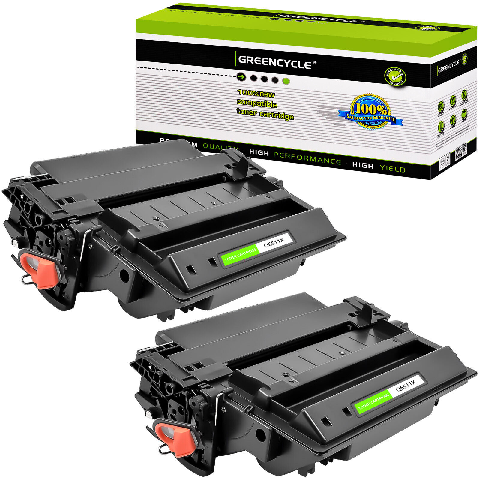2PK Q6511X 11X Black Toner Cartridge Compatible with HP LaserJet 2420dn 2430dtn