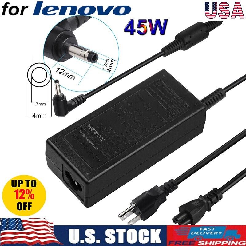 45W 20V 2.25A AC Adapter Charger Cord For Lenovo ADP-45DW B 5A10H43630 4.0*1.7mm