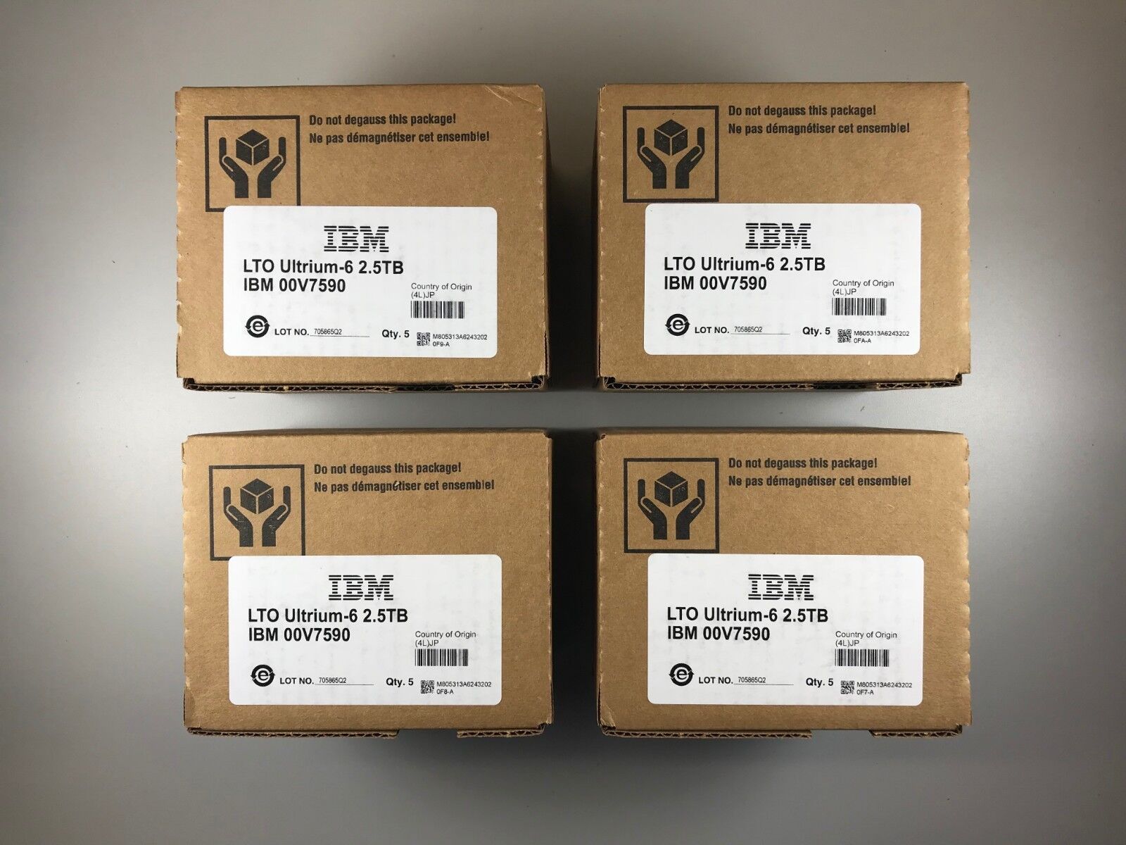IBM LTO6 TAPE CARTRIDGE #00V7590 (20 PACK) 2.5TB ULTRIUM DATA STORAGE -NEW