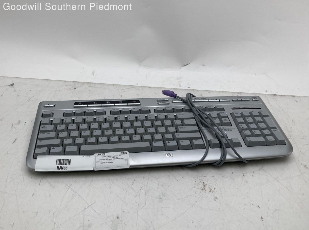Genuine HP 5187 Silver Multimedia Keyboard Wired PS/2 5187-7583 5V 50MA - Tested