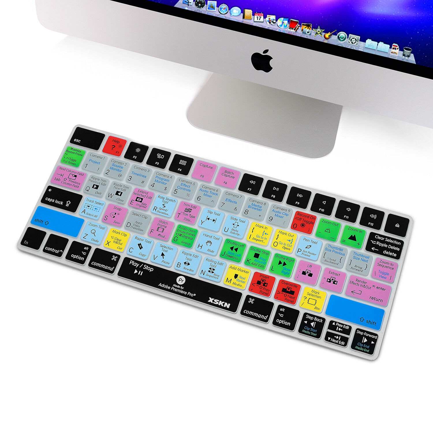 XSKN Premiere Pro Shortcut Features Keyboard Cover Skin for Apple Magic Keyboard