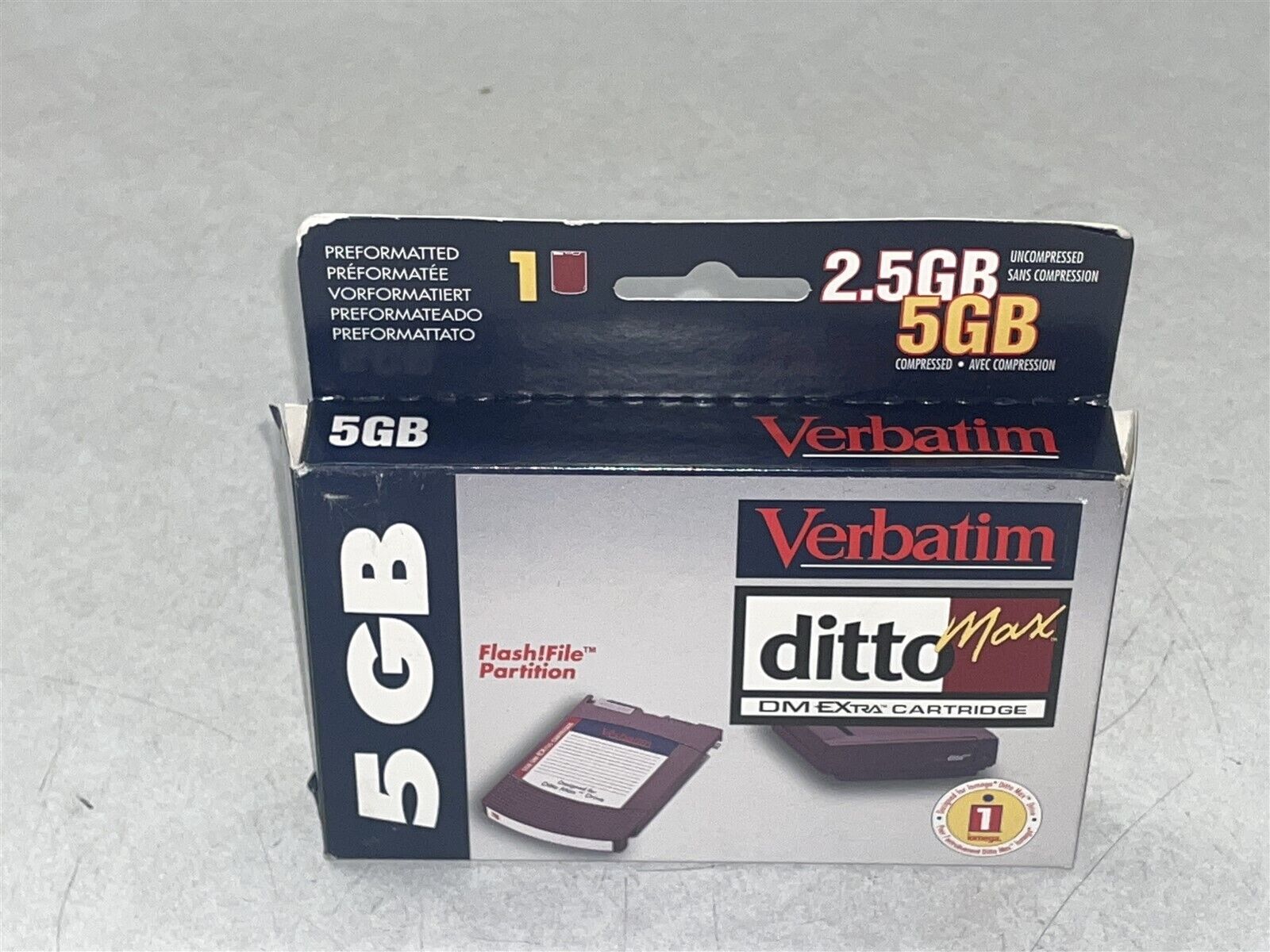 VERBATIM DITTOMAX 2.5GB/5GB DATA TAPE CARTRIDGE W/ FLASHFILE NEW OPEN BOX