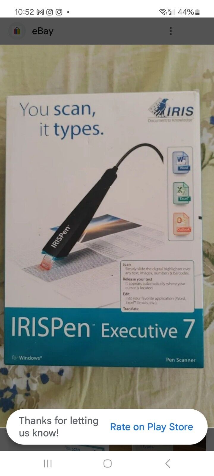 IrisPen EXECUTIVE 7, Pen Scanner For Windows