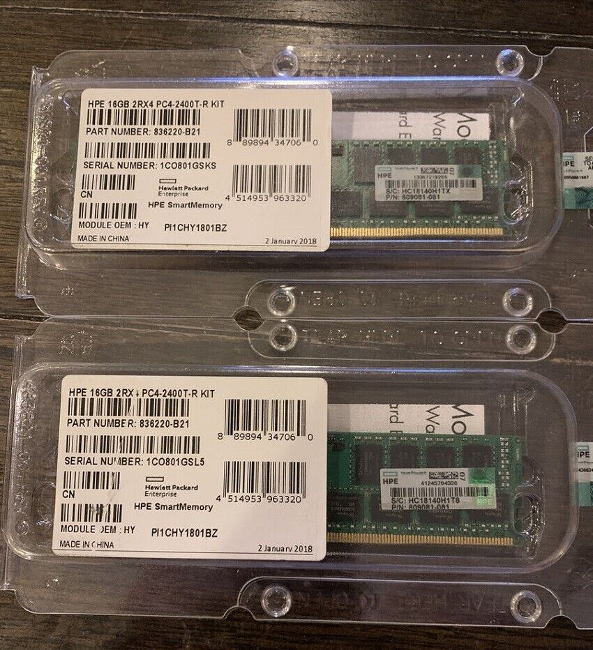NEW 836220-B21 809081-081 HP 2RX4 16GB DDR4 PC4-2400T GEN9 Server RAM Memory