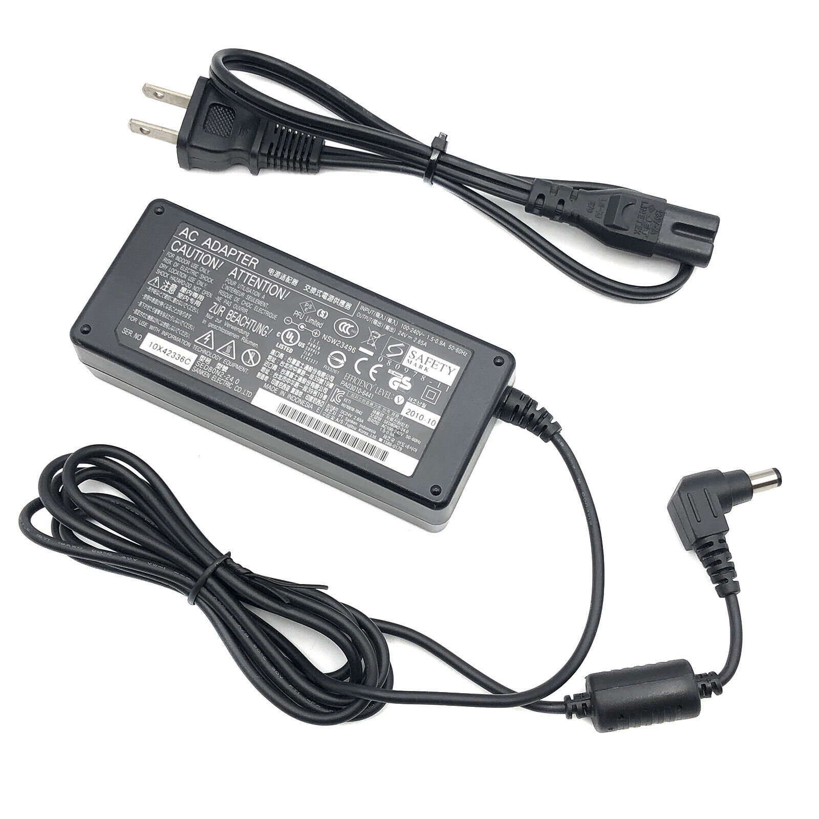 OEM Fujitsu fi-6130Z fi-6140Z Document Scanner AC Adapter 24V 2.65A w/Power Cord