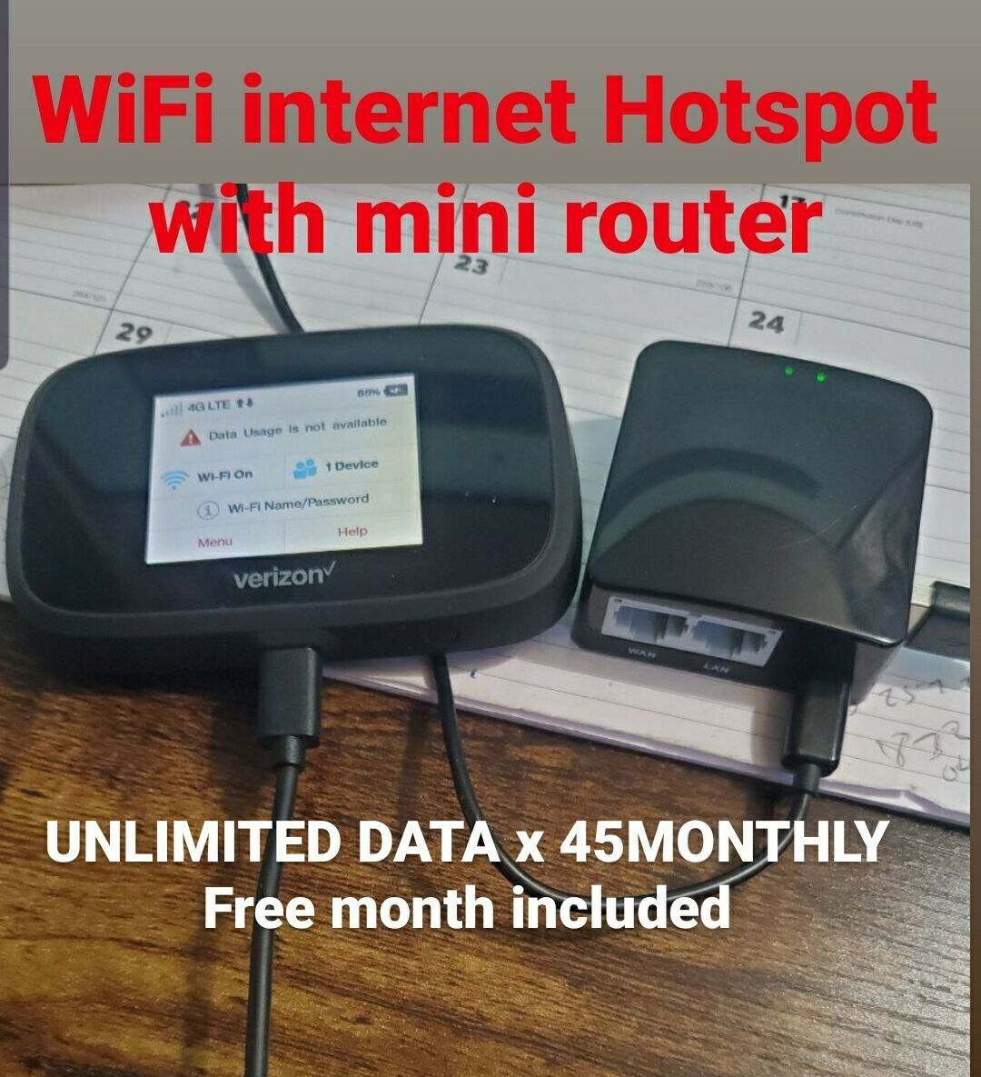 wifi hotspot unlimited service Data 45monthly with mini router free monthservice