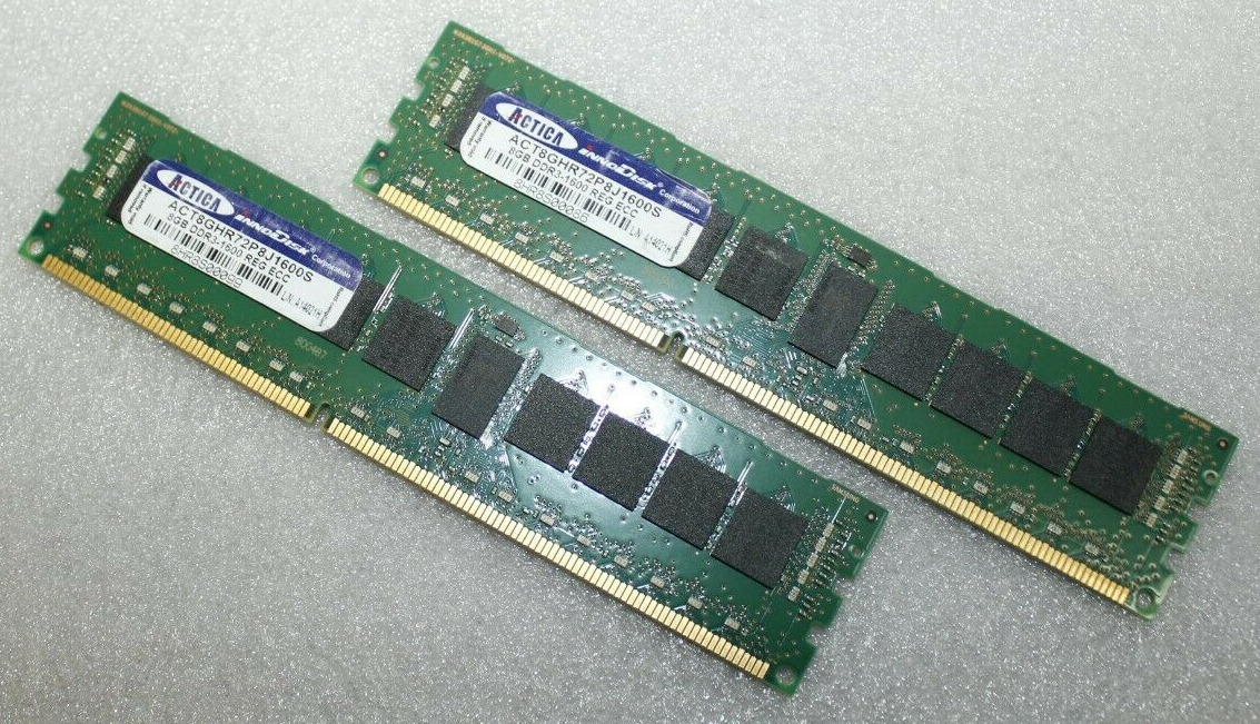 Actica 16GB (2X8GB) PC3-12800R DDR3-1600 ECC Server Memory Ram ACT8GHR72P8J1600S