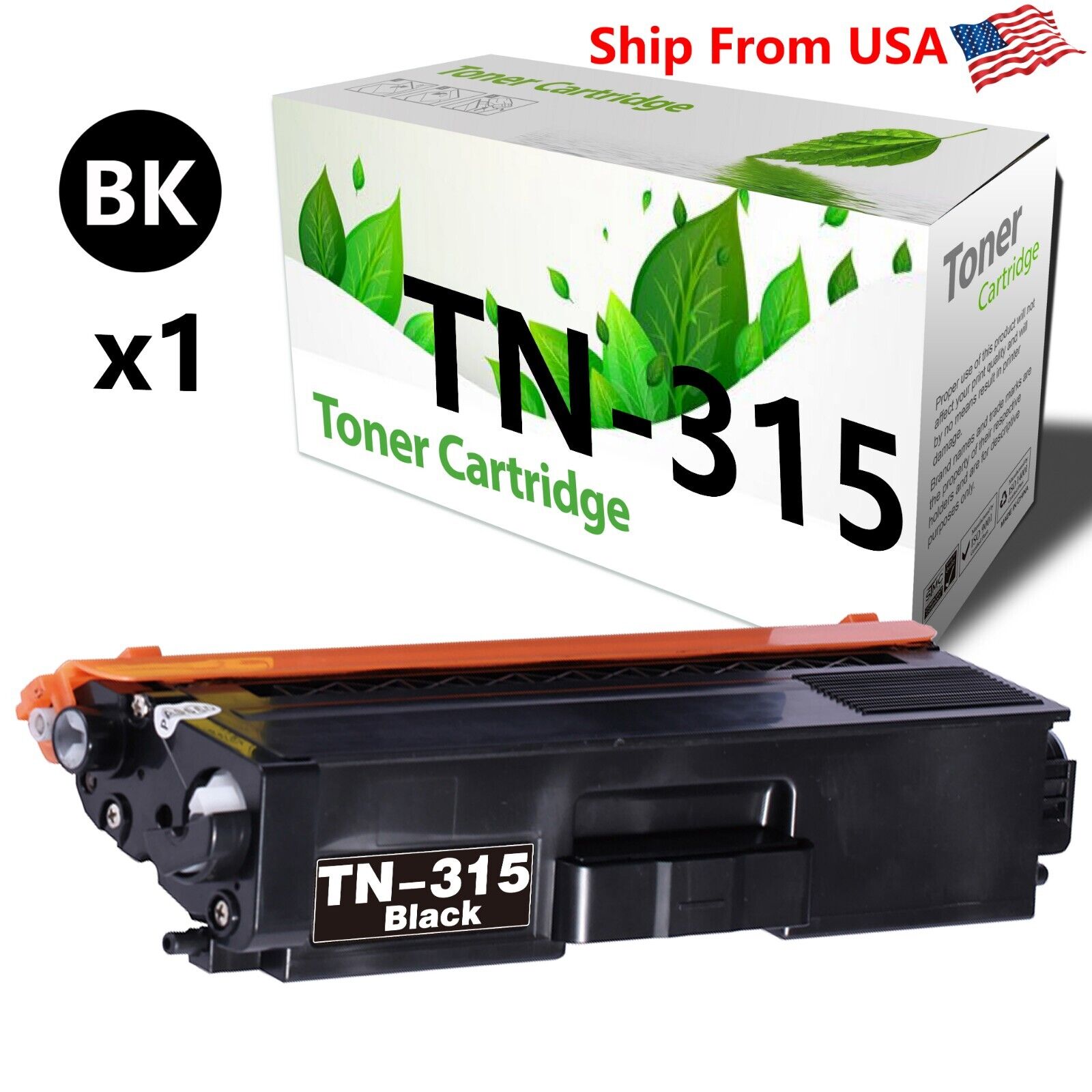(1PK,Black) TN-315 TN315 TN315BK Toner Cartridge for MFC-9460 9970CDW Printer