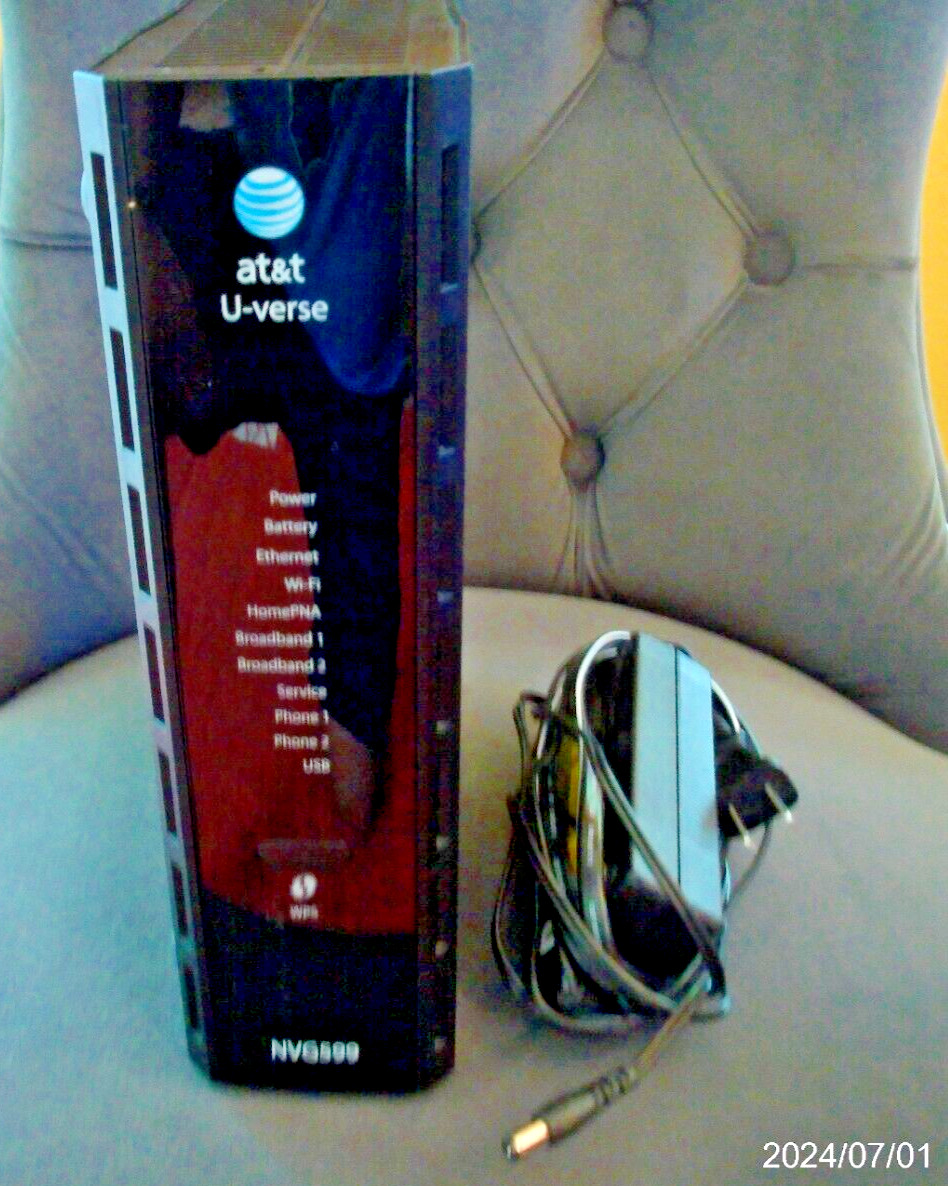Arris NVG599 AT&T U-verse Gateway Wireless Modem Router WITH Power Cord