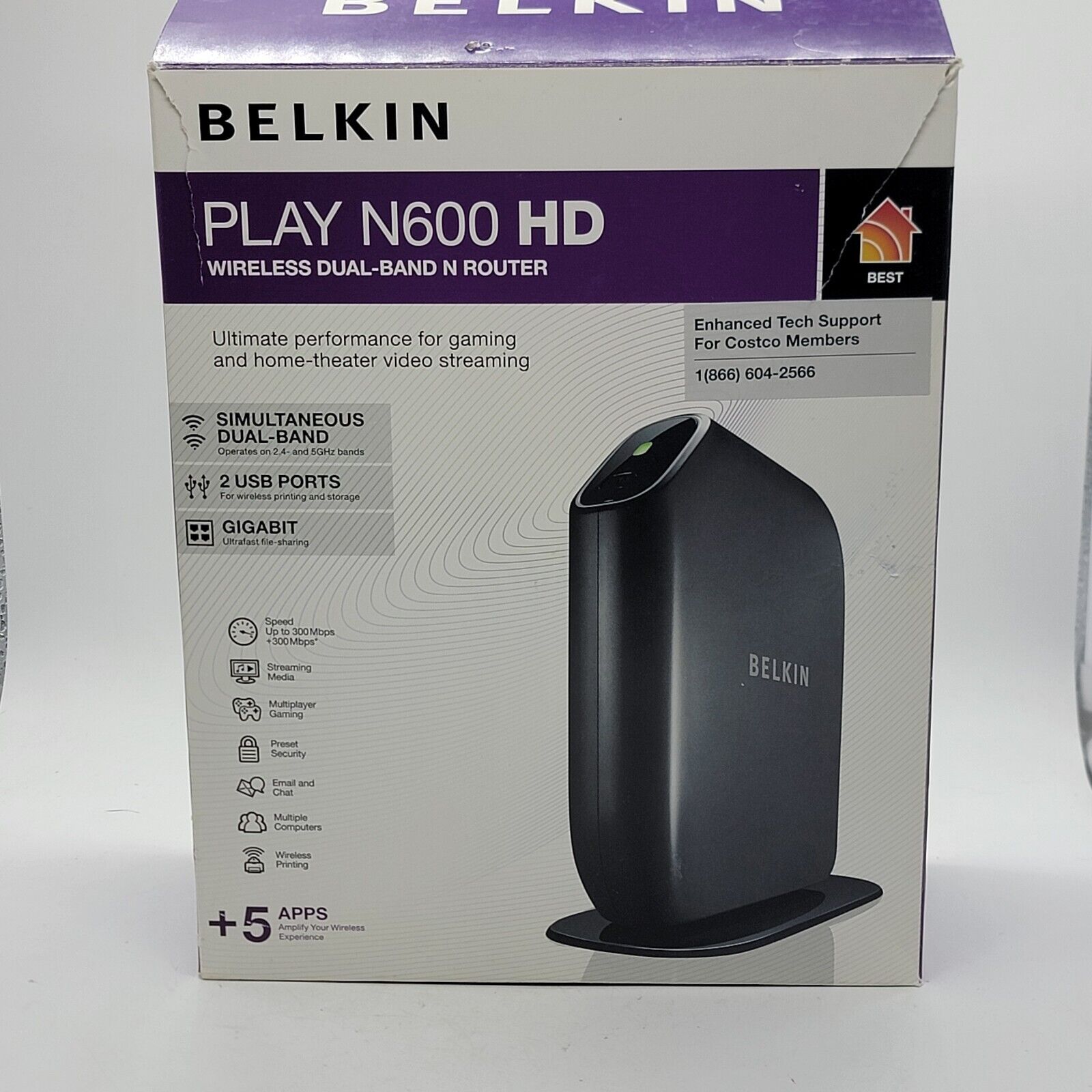 Open Box Belkin N600 300 Mbps Gigabit Wireless dual-band Router