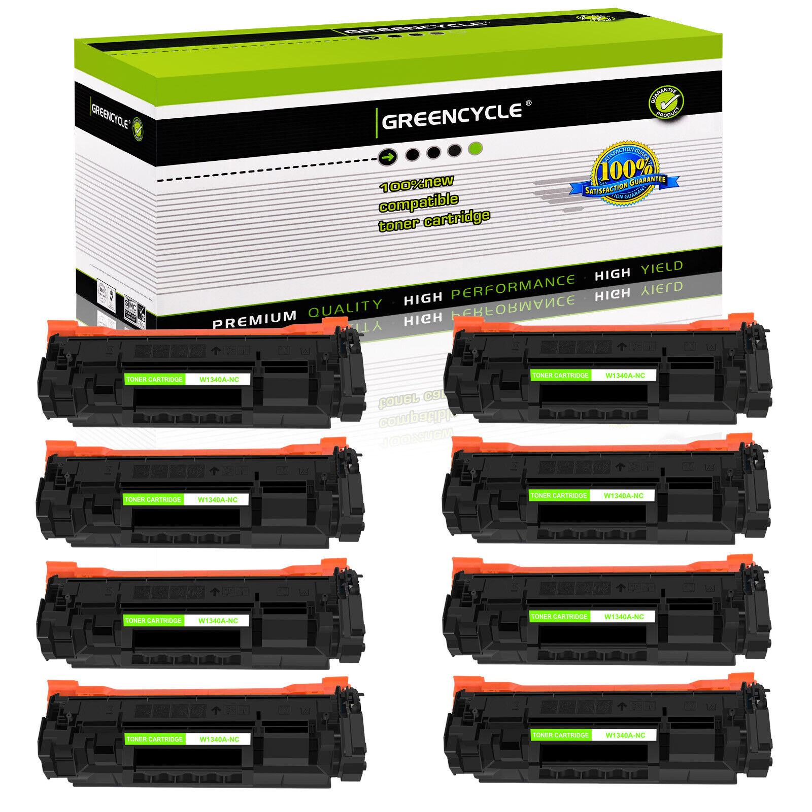 GREENCYCLE 8 Pack W1340A Toner Cartridge For HP 134A M209dwe MFP M234sdn No chip