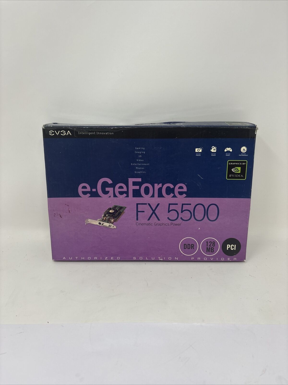 EVGA e-GeForce FX 5500 Graphics Card 128-P1-N320-LX 128mb DDR PCI - New