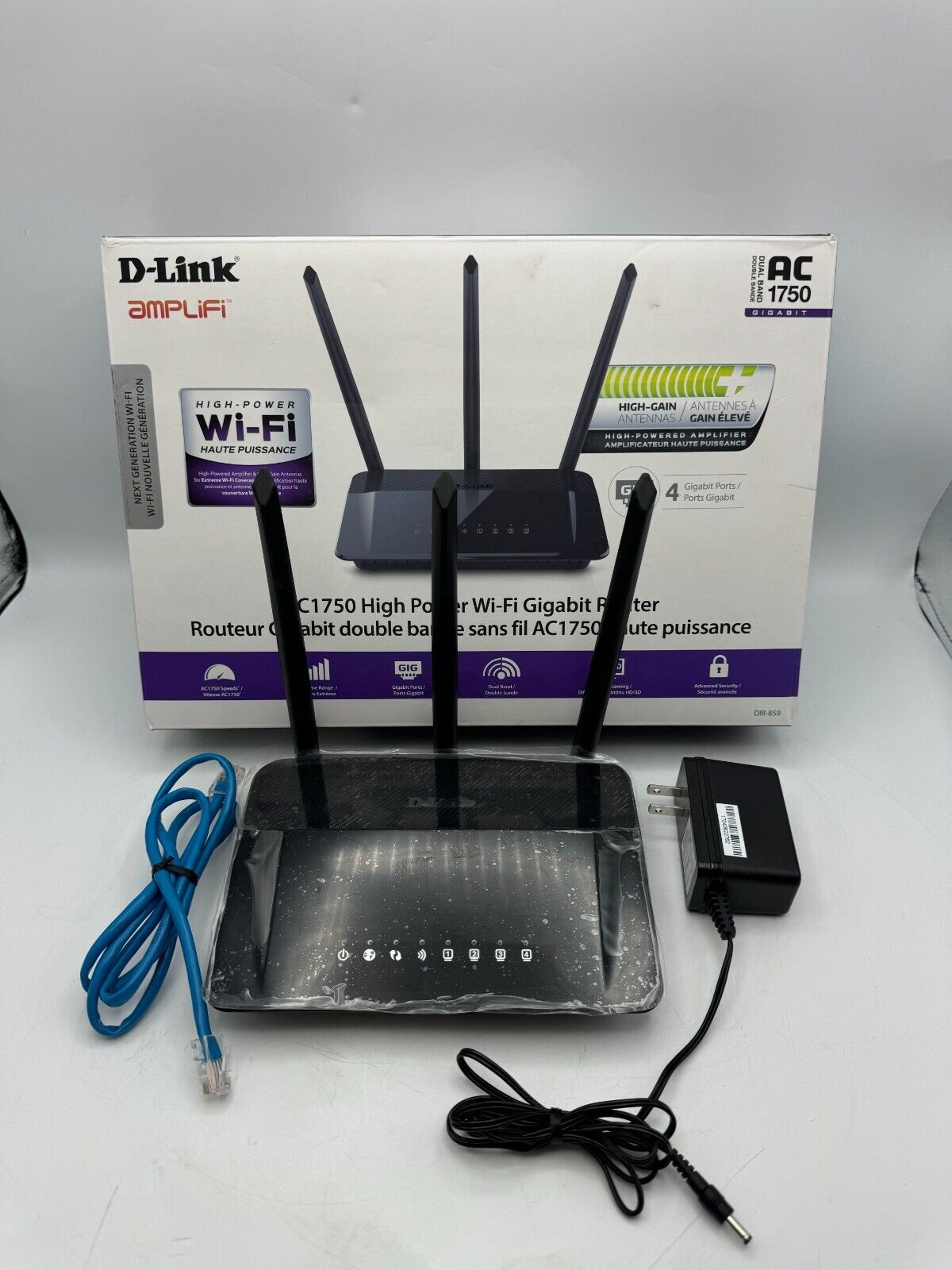 Original D-Link DIR-859 AC1750 Black Dual Band Wi-Fi Router