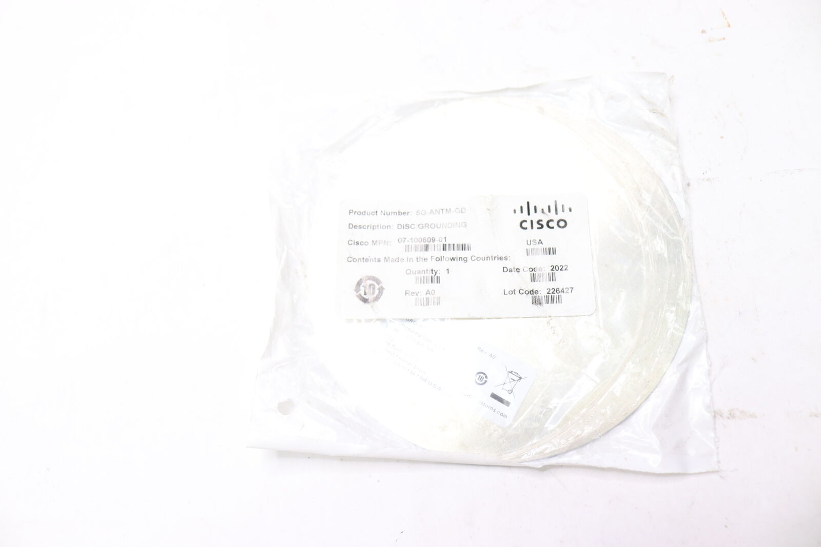 Cisco Systems Ground Disk for 5G Sub-6GHz / 4G LTE 4-in-1 Outdoor Antenna 