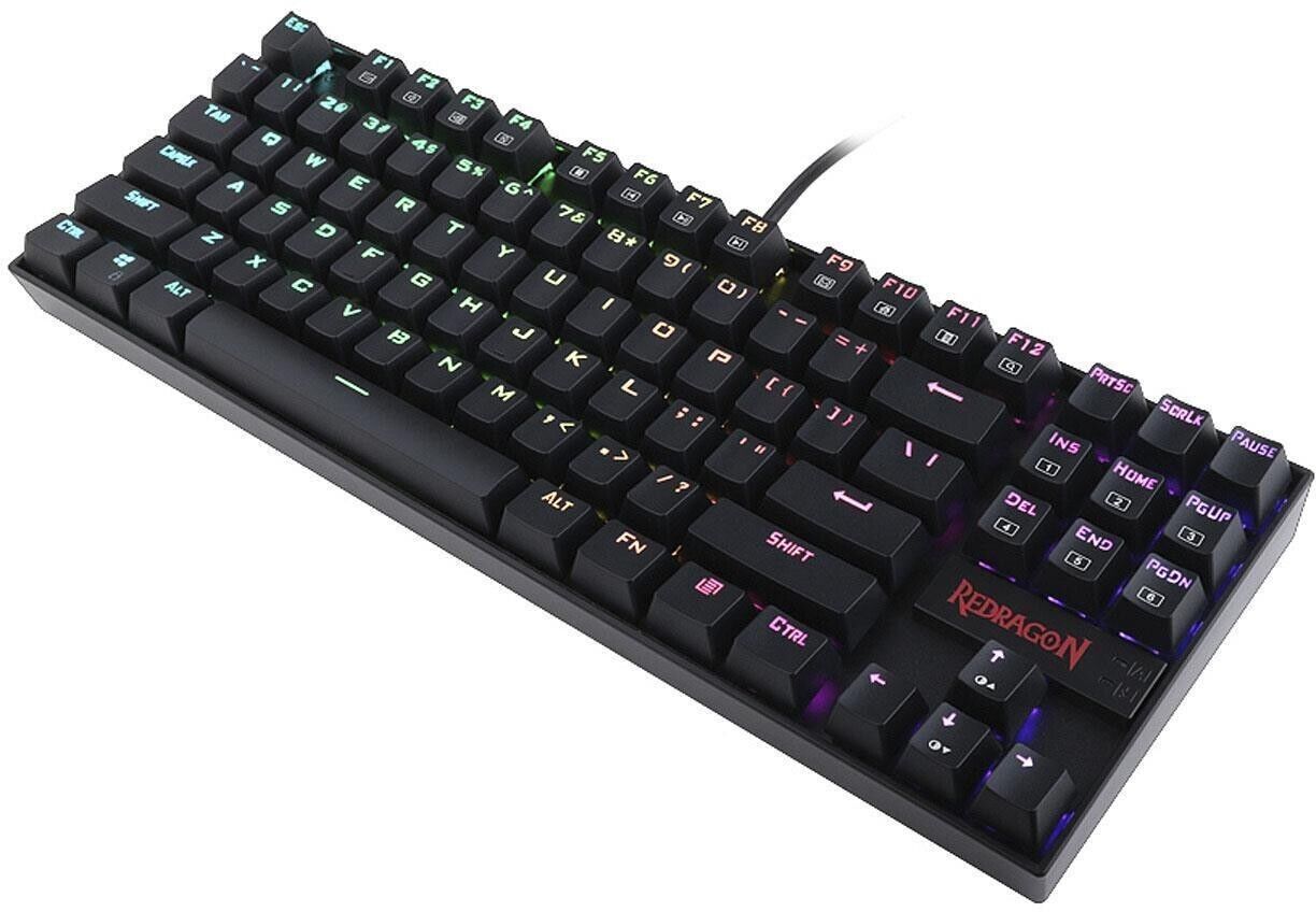 REDRAGON Kumara K552 RGB Wired TKL Gaming Mechanical Blue Switch Keyboard Black