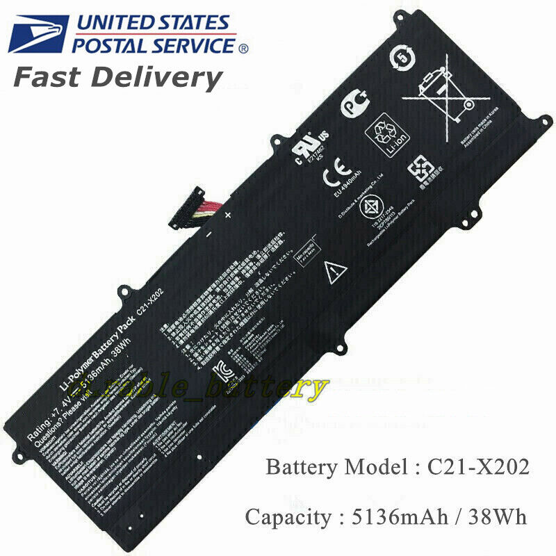 38Wh New C21-X202 Battery For Asus VivoBook S200E X202 X202E X201E F201E Q200E