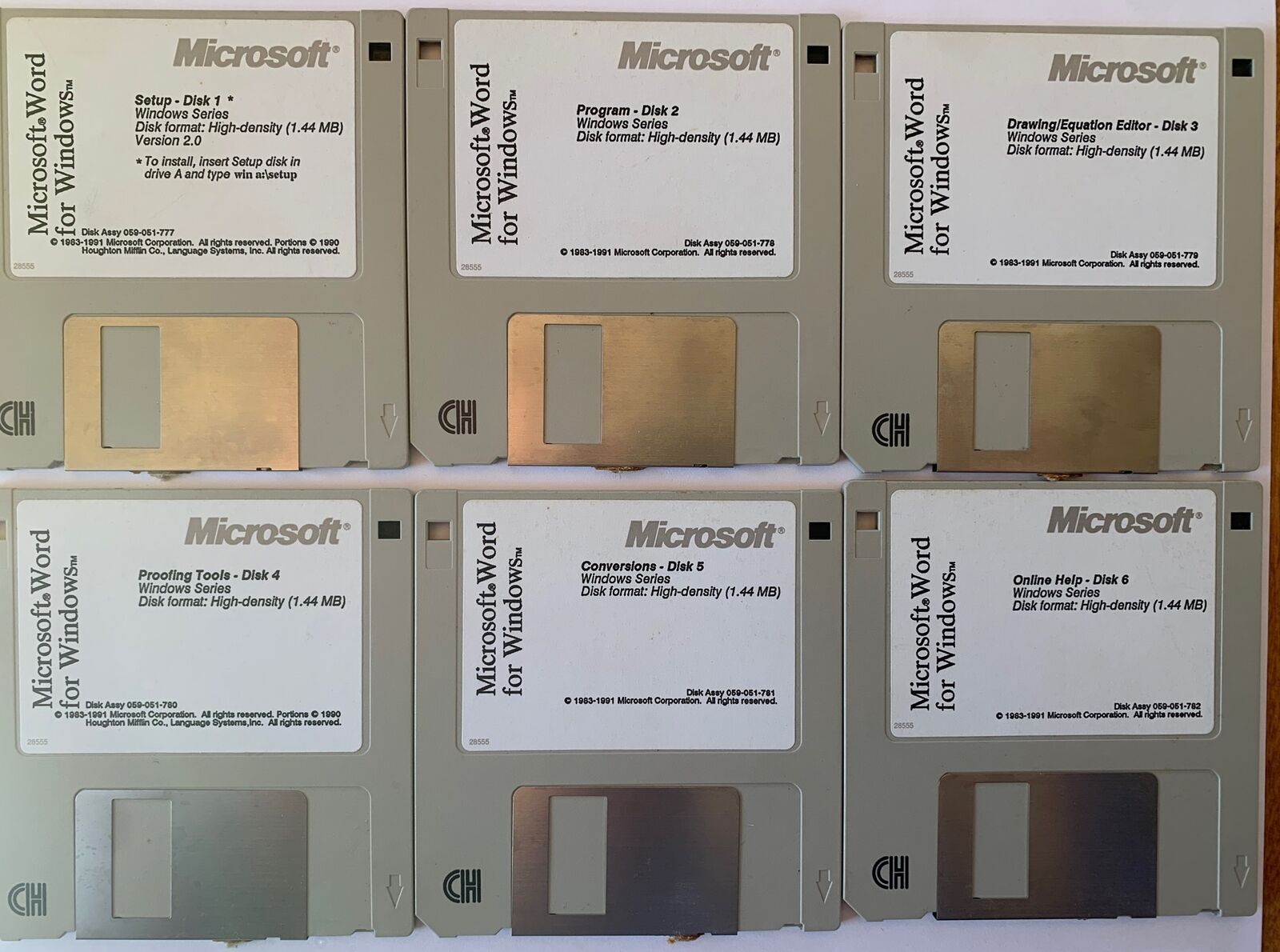 Microsoft Word For Windows V 2.0 On 6 3.5” Floppy Disks