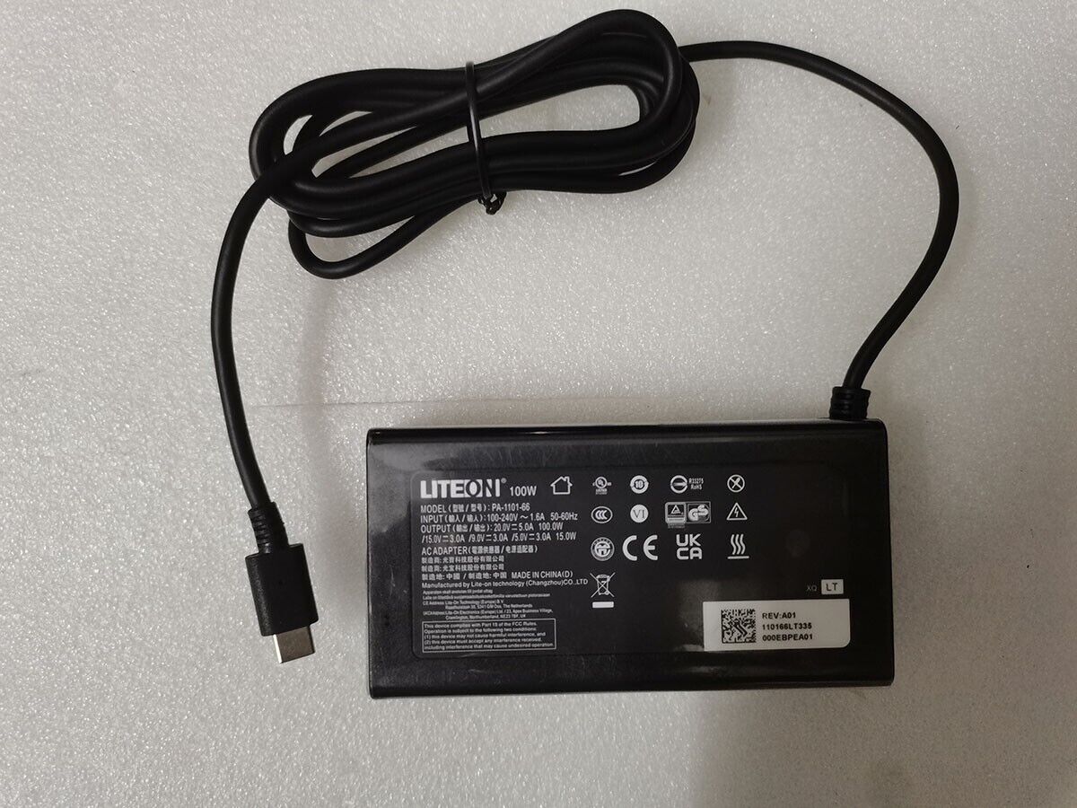 Genuine LITEON 20V 5A PA-1101-66 For Acer Swift X SFX16-52G-78PY 100W USB-C Cord