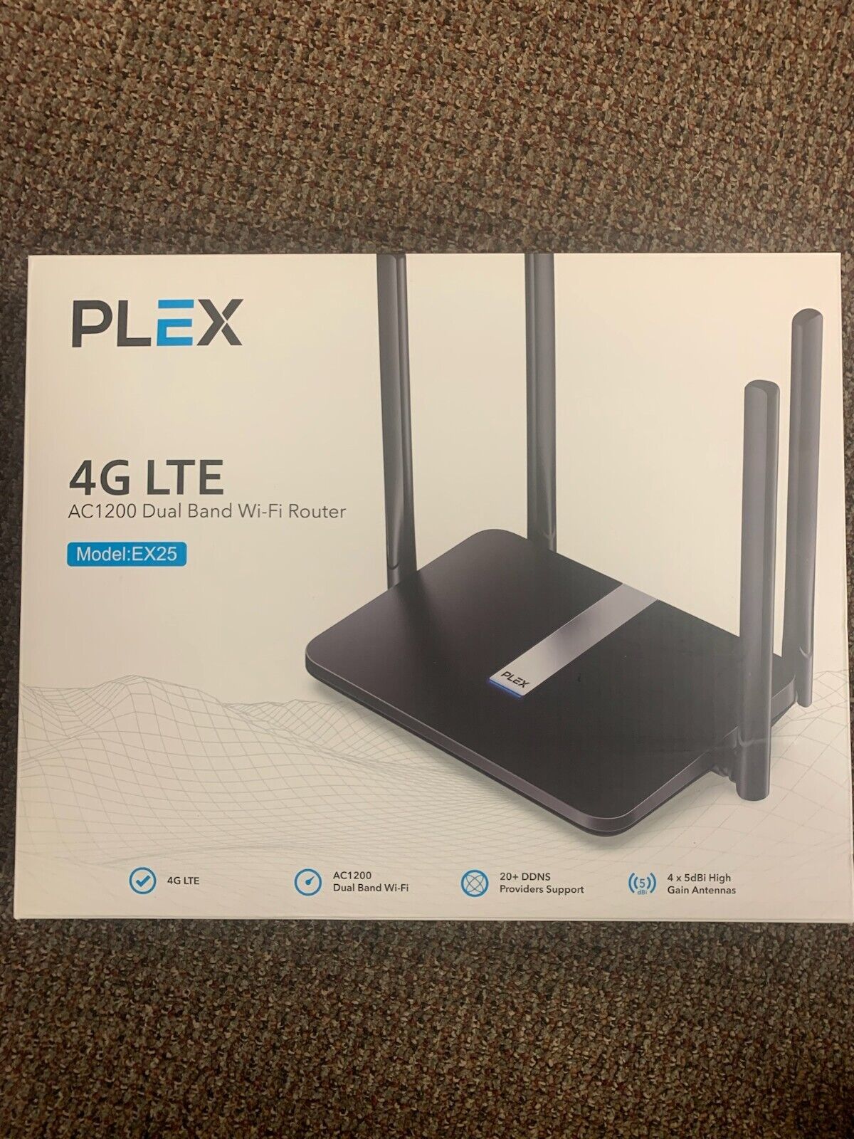 PLEX 4g LTE AC1200 Dual Band Wi-Fi Router - AT&T Unlimited Data for Rural Areas