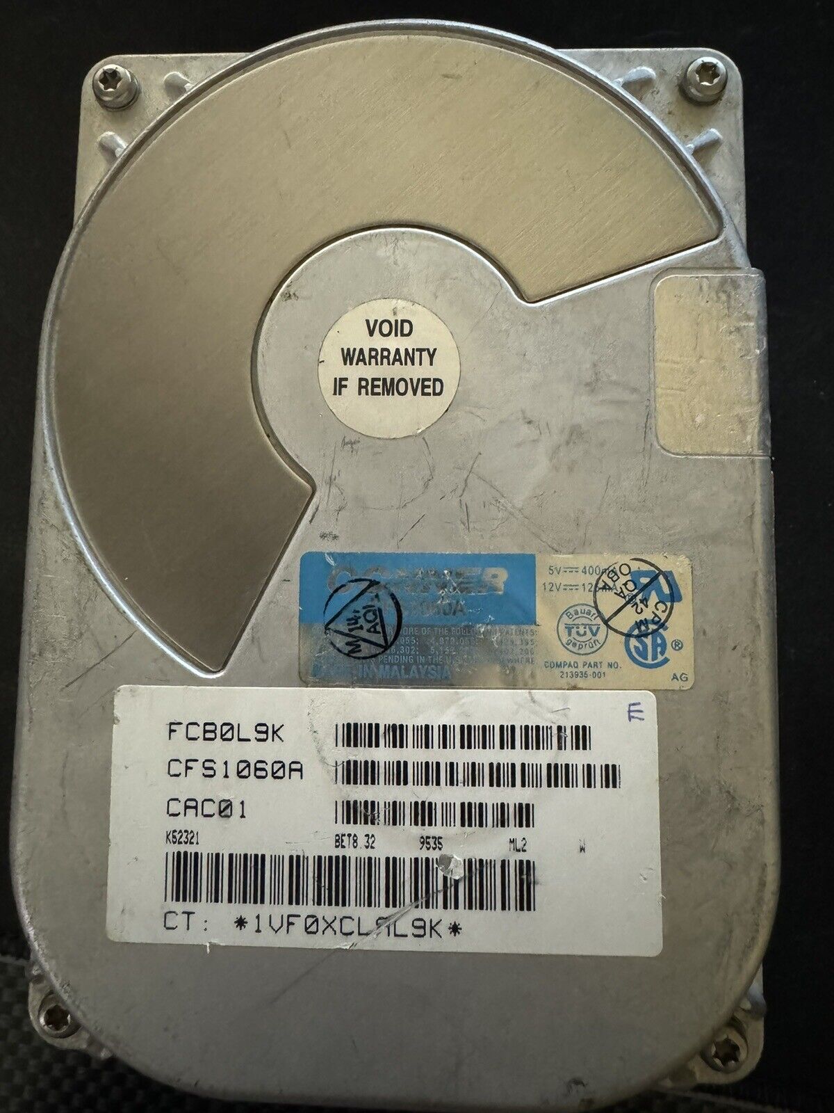 Conner CSF1060A Vintage Hard Drive