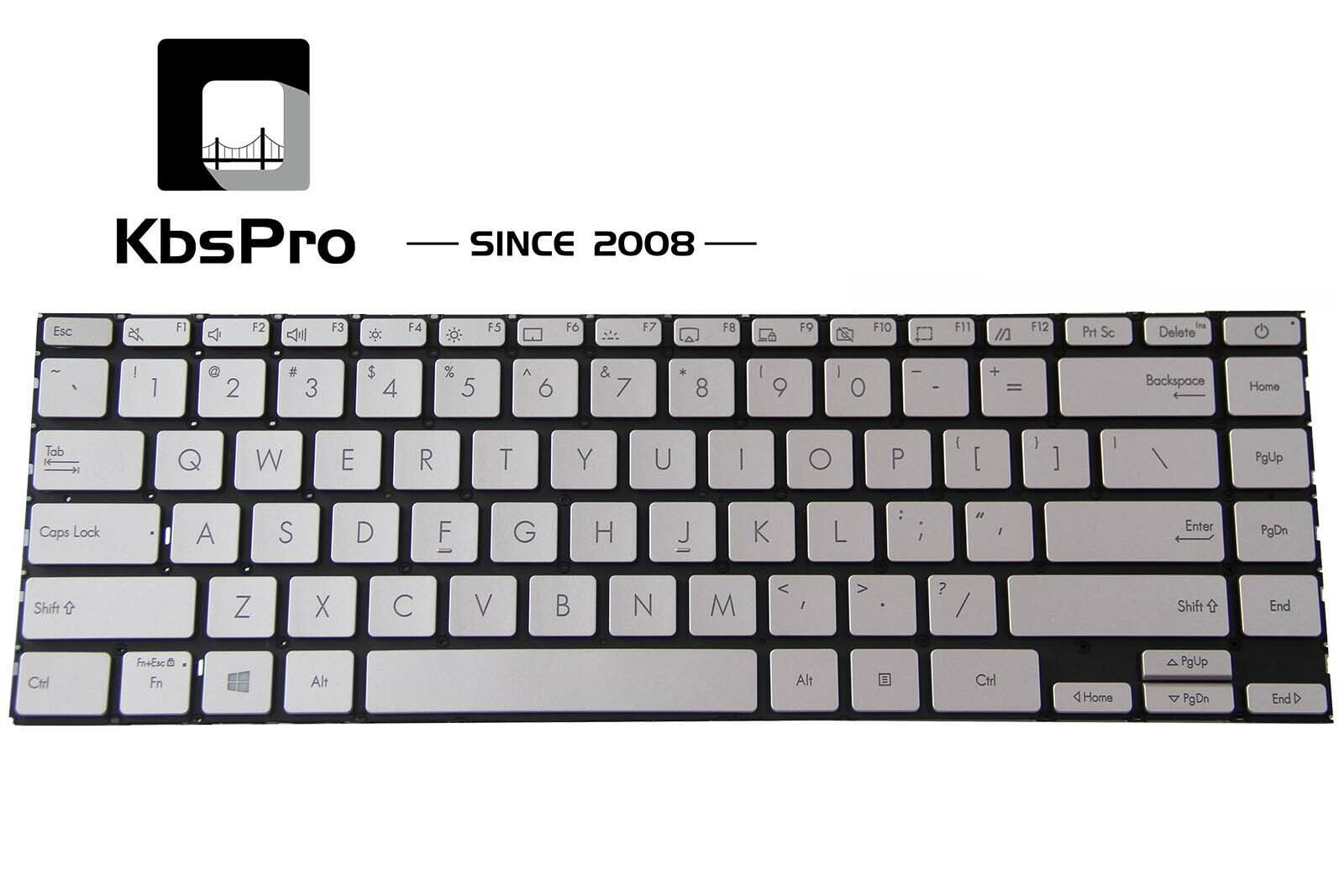 US Keyboard for Asus ZenBook 14 UX425I UX425IA UM425I UM425IA Silver Backlit