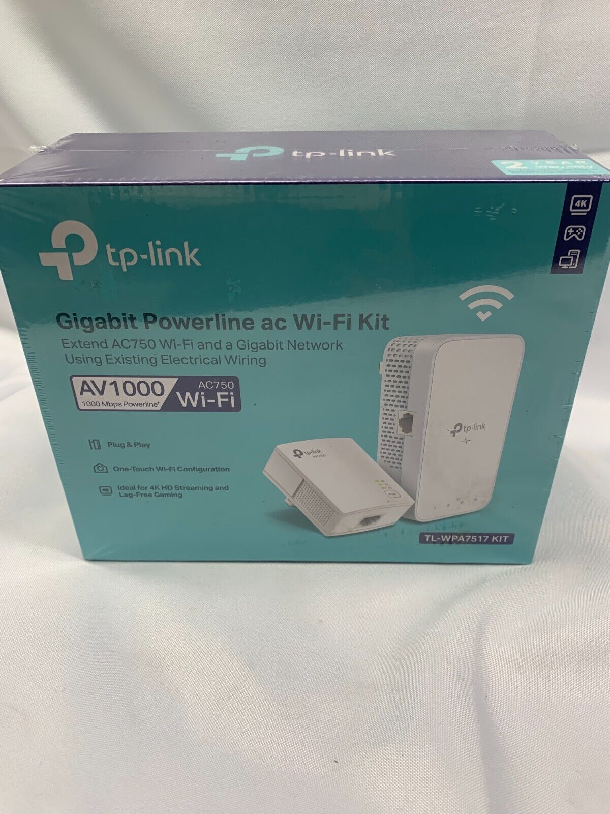 TP-LINK AV1000 Powerline Wi-Fi Starter Extender AC750- TL-WPA7517 KIT*New