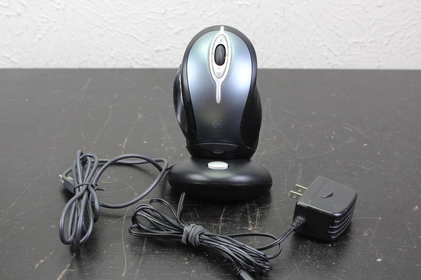 Logitech MX1000 Wireless Laser Mouse M-RAG97 & Receiver/Charger Dock+AC Adapter