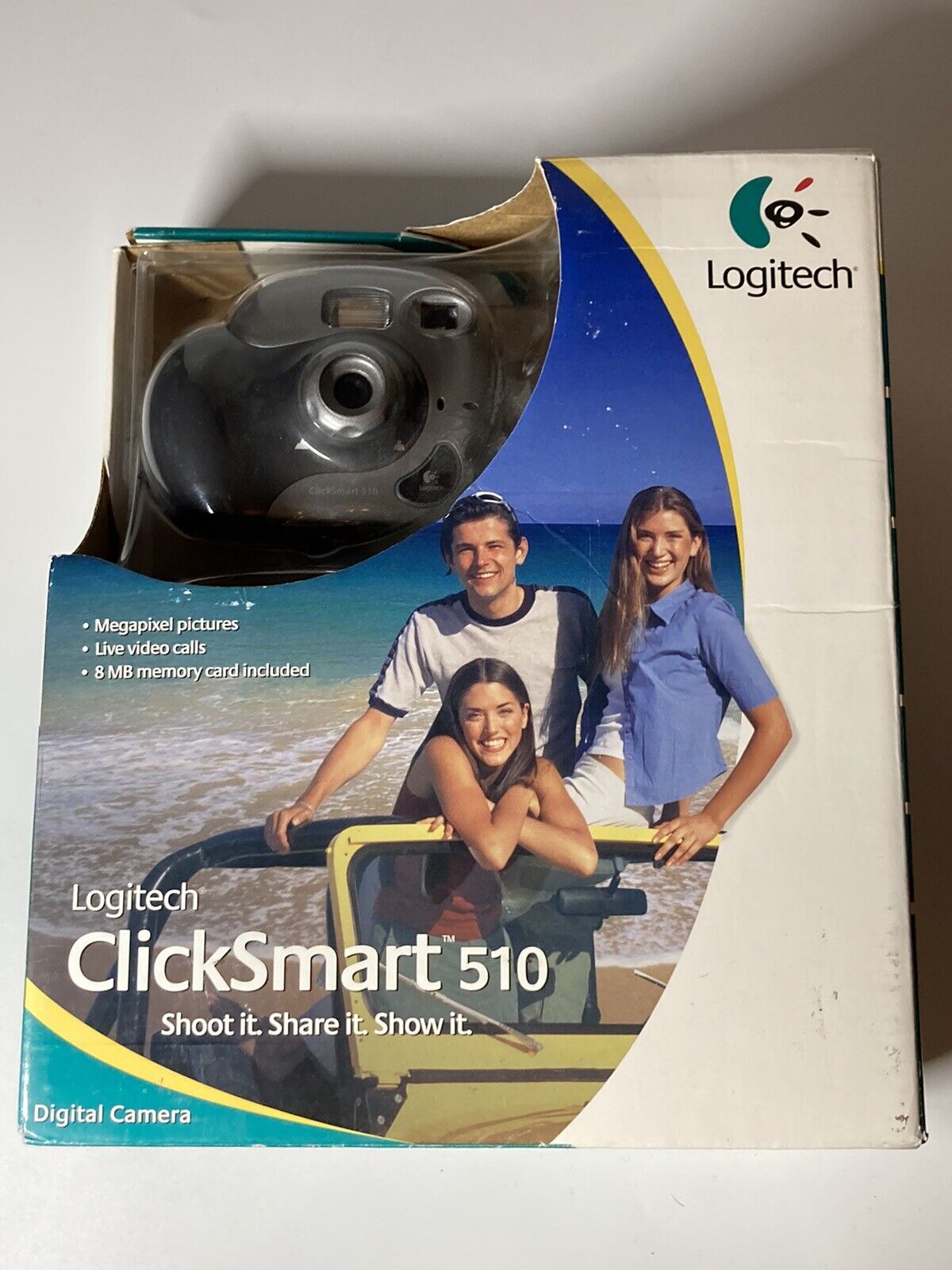 NEW Logitech Clicksmart 510 Digital Camera 1.3 Megapixel 8MB Memory Mic Flash