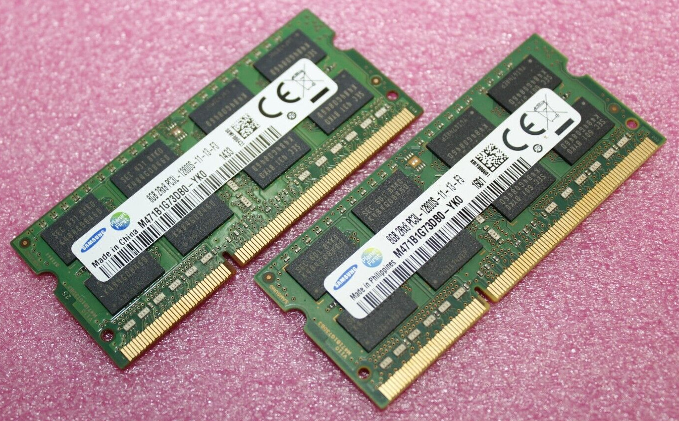 Samsung 16GB 2X8GB 2Rx8 PC3L-12800S DDR3 Laptop Memory Ram M471B1G73DB0-YK0