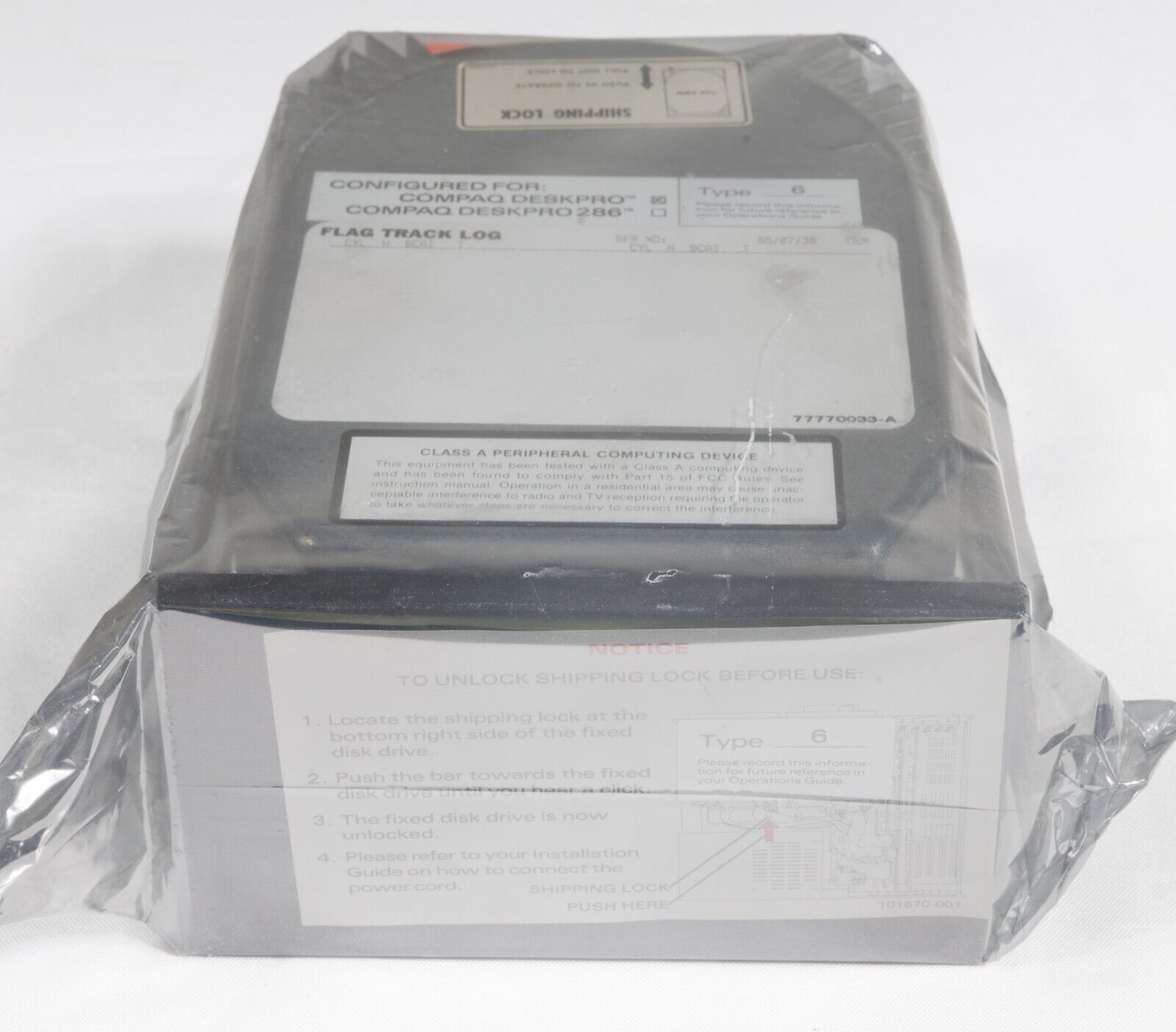 Vintage Compaq DeskPro CDC MFM hard drive Type 6 NEW NOS