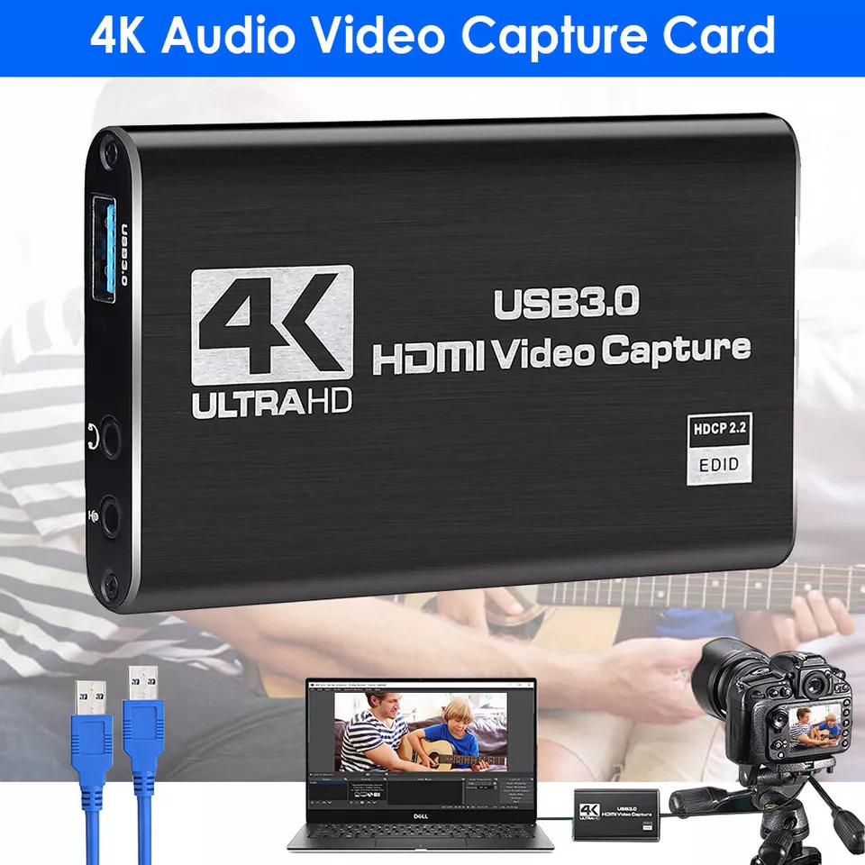 4K Audio Video Capture Card, USB 3.0 Video Capture Device Full HD Recording