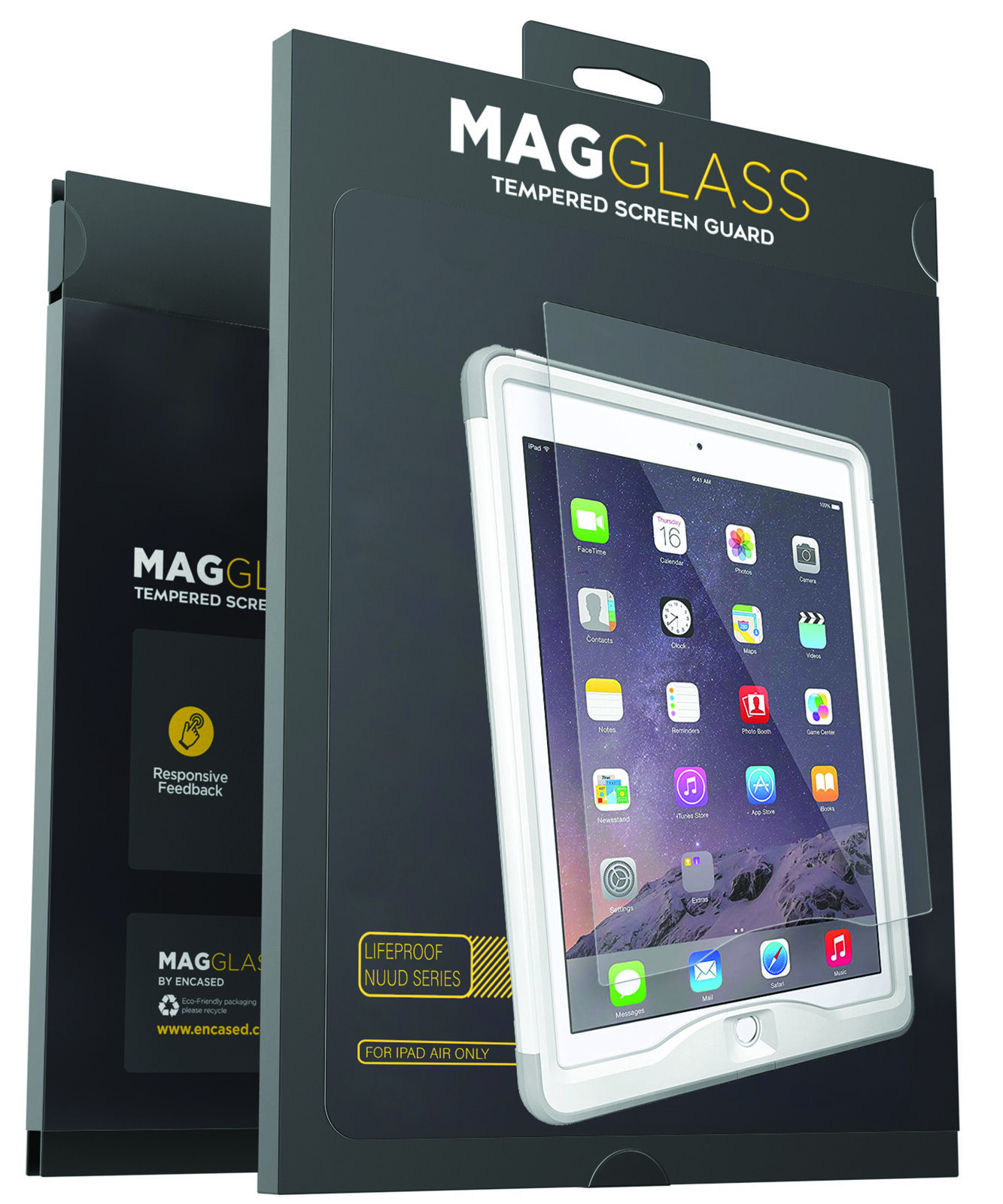 For iPad Air 2  Tempered Glass Screen Protector for Lifeproof Nuud Case -