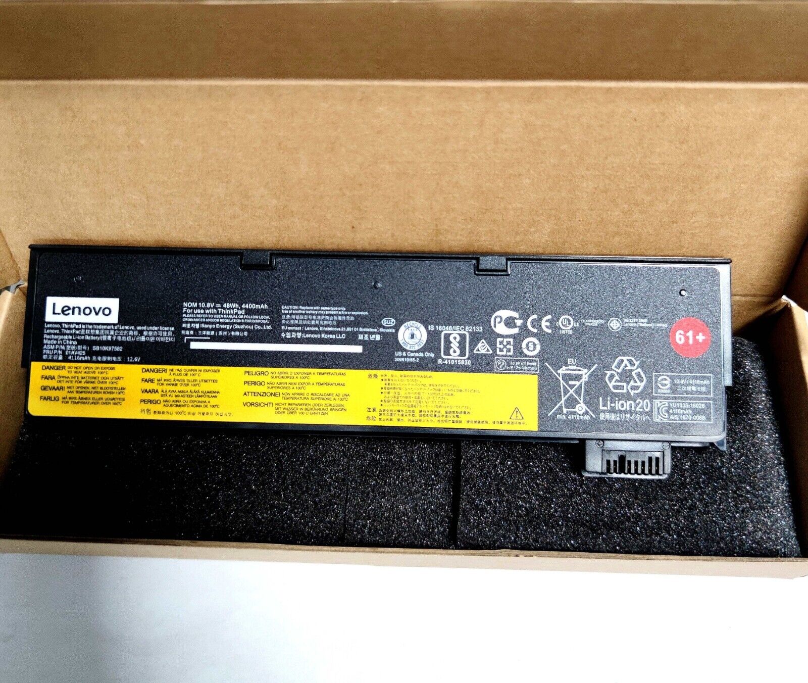Genuine OEM 61+ 48Wh Battery For Lenovo Thinkpad T470 T480 T570 01AV425 01AV424