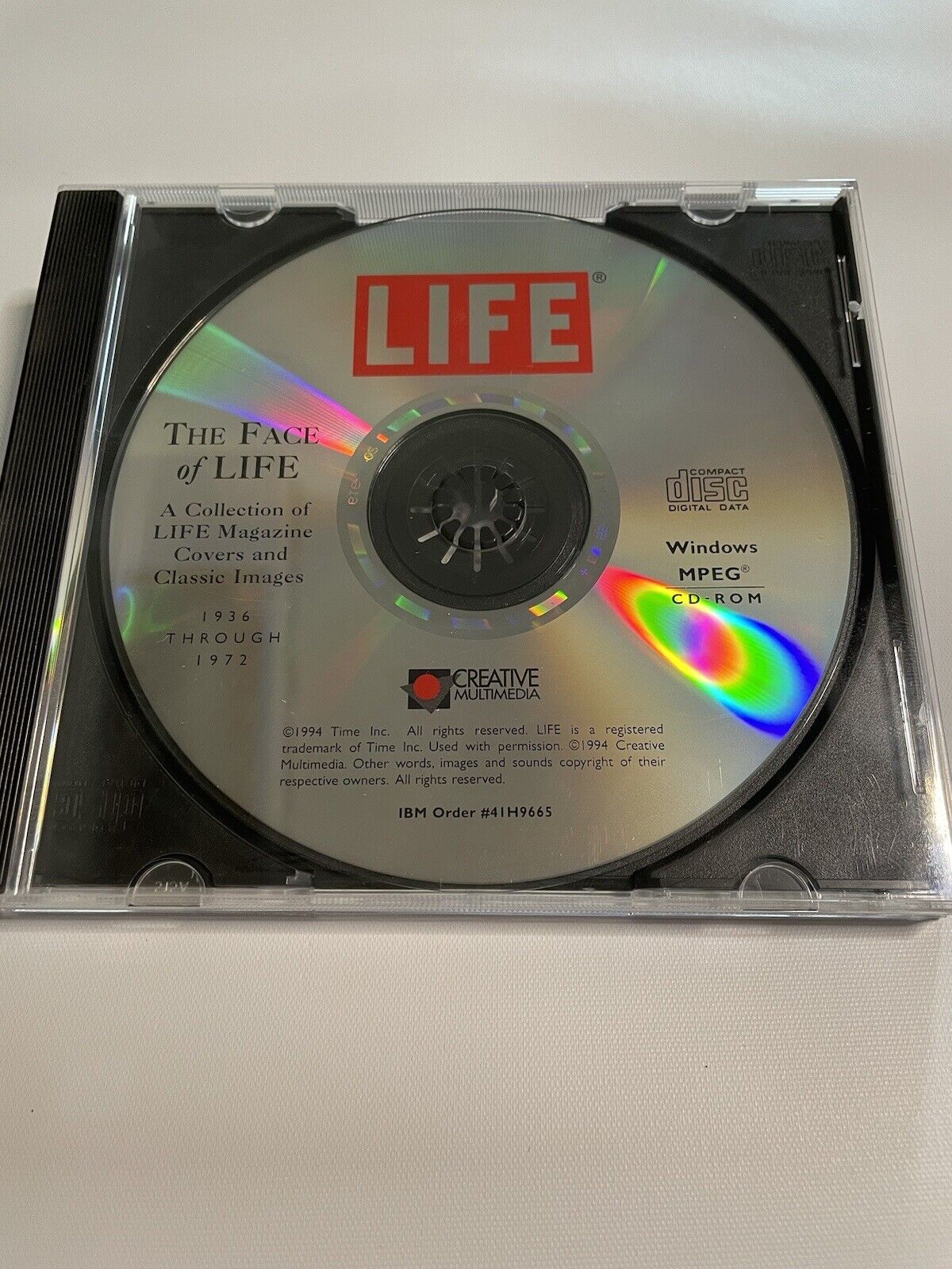 The Face of Life CD-ROM LIFE Mag. Covers/Classic Images 1936-1972 DISC ONLY
