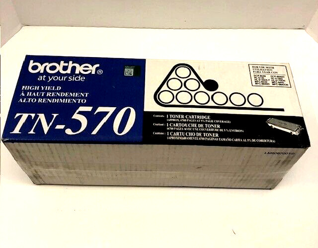 Brother TN-570 Black Toner Cartridge High Yield Genuine OEM TN570 - WEIGHS FULL