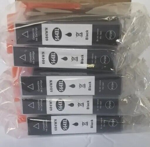Lot Of 5 Large Pack Black Ink Cartridge For HP 564XL PhotoSmart Printer SEALD 5X