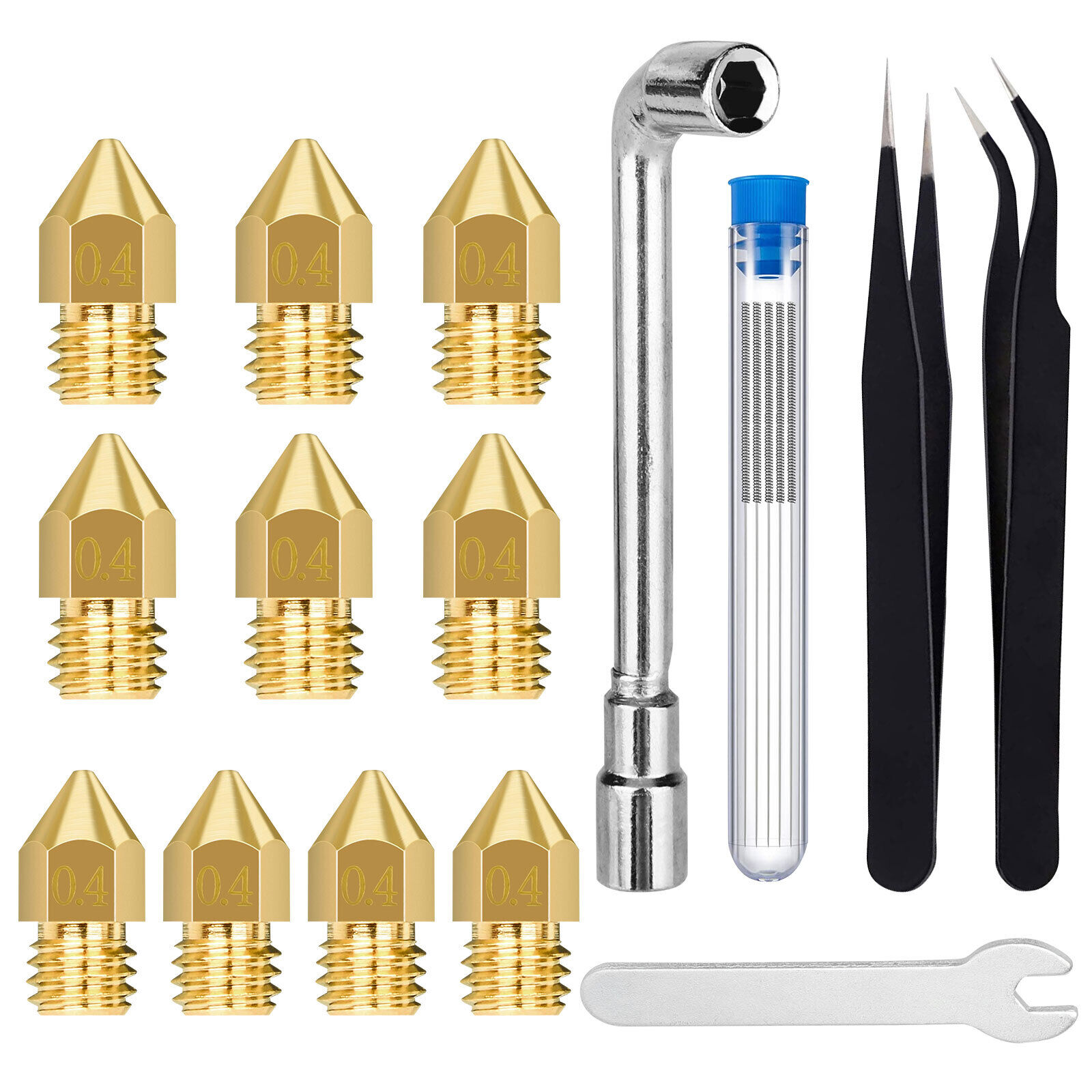 19Pcs 0.4mm 3D Printer Extruder Nozzle Cleaning Needles Tool Kit for CR-10/Ender