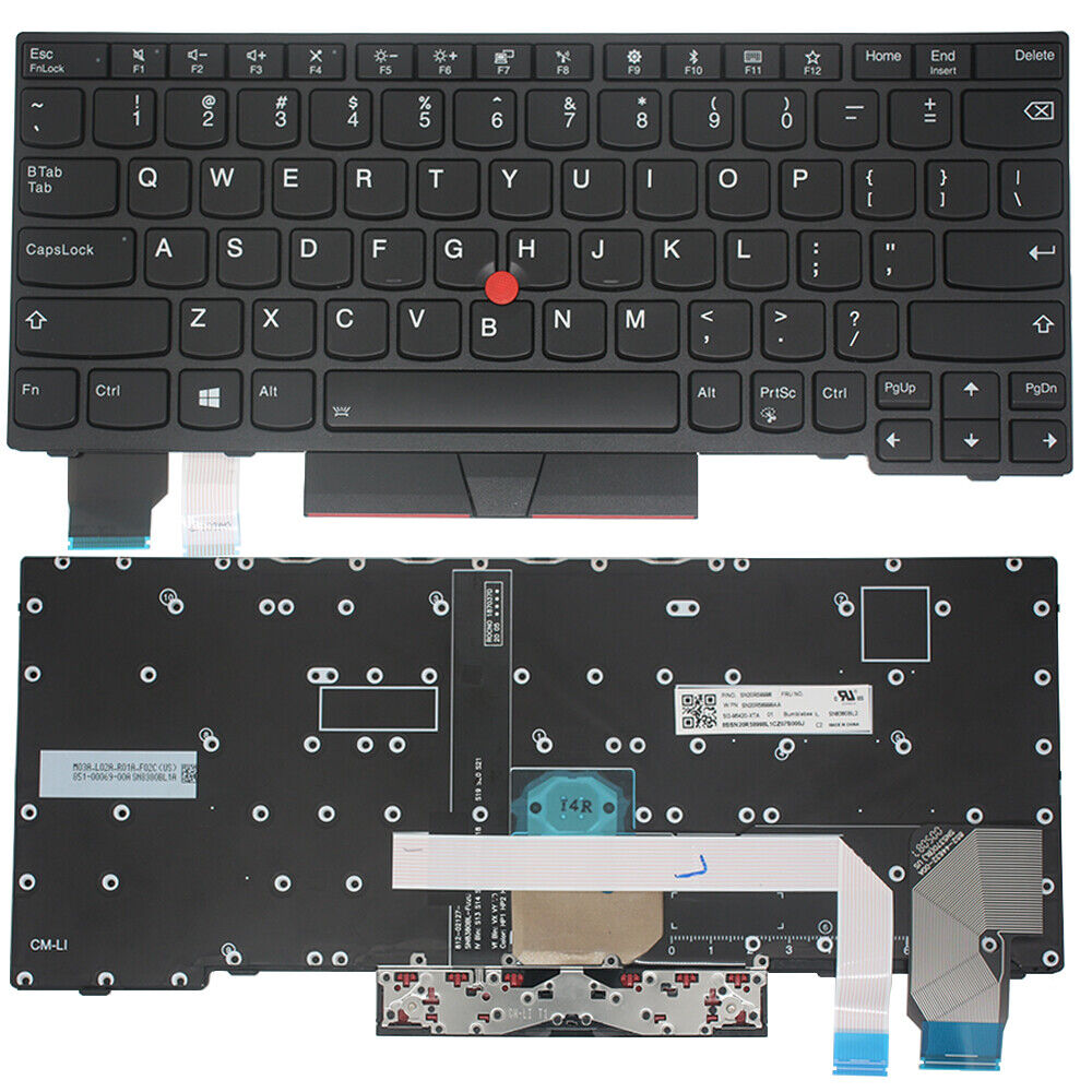 Genuine US Keyboard For ThinkPad X280 X390 X395  01YP040 01YP080 with Pointer