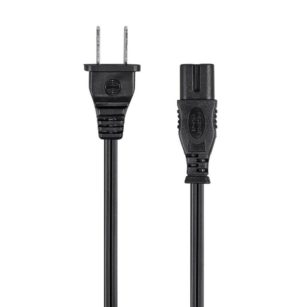 3FT - 15FT Figure 8 Power Cord Cable Non-Polarized NEMA 1-15P to IEC 60320 C7