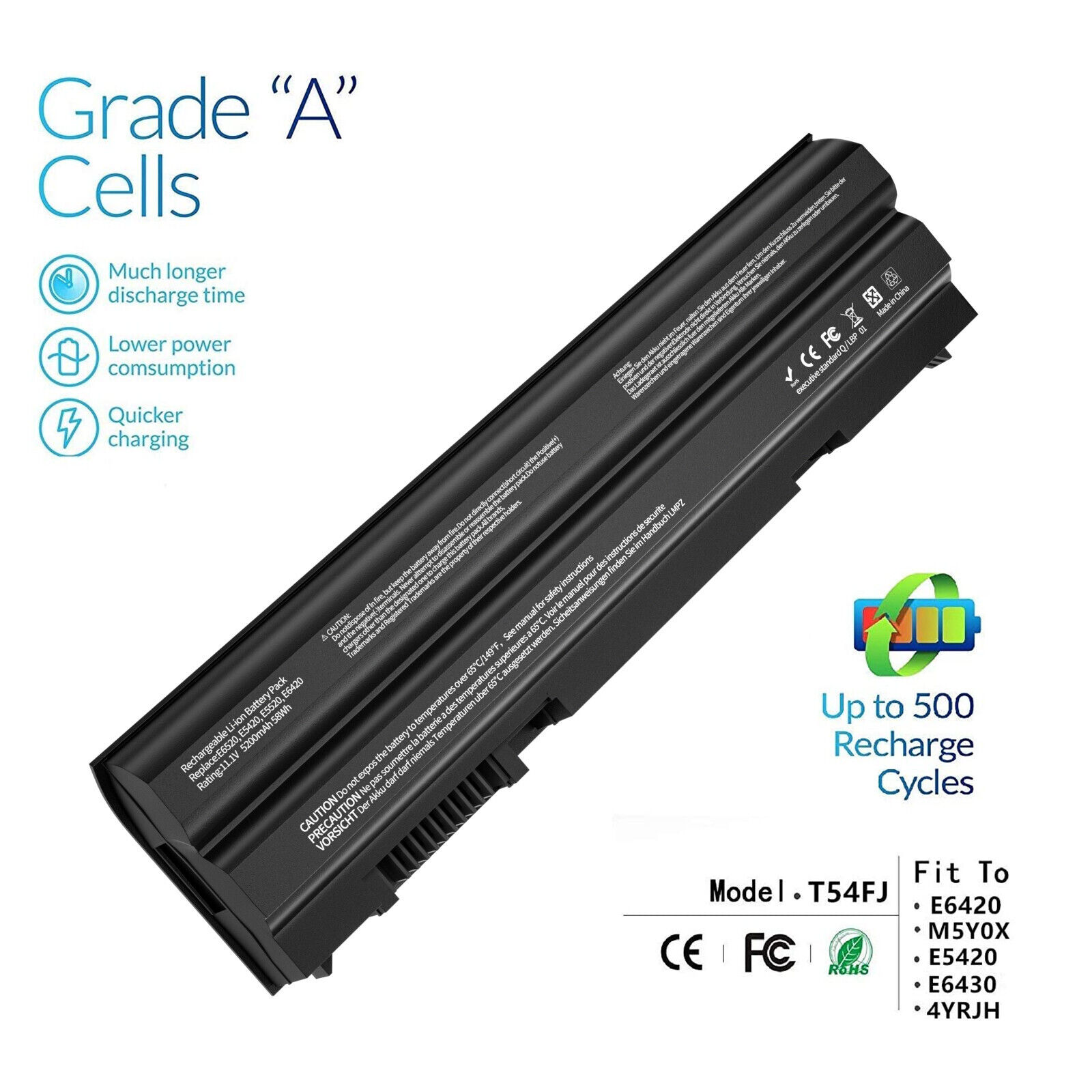 Battery For Dell Latitude E5420 E5430 E5520 E6420 E6430 E6520 E6530 NHXVW T54FJ