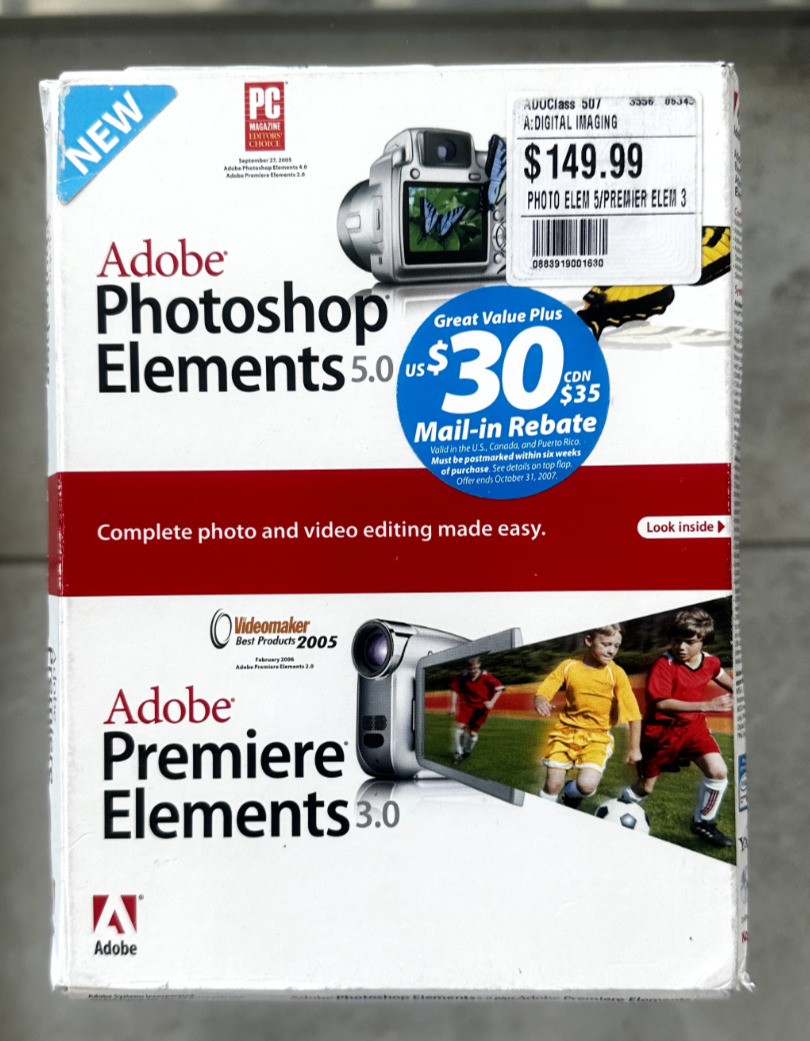 Adobe Photoshop Elements 5.0 & Premiere Elements 3.0 New & Sealed