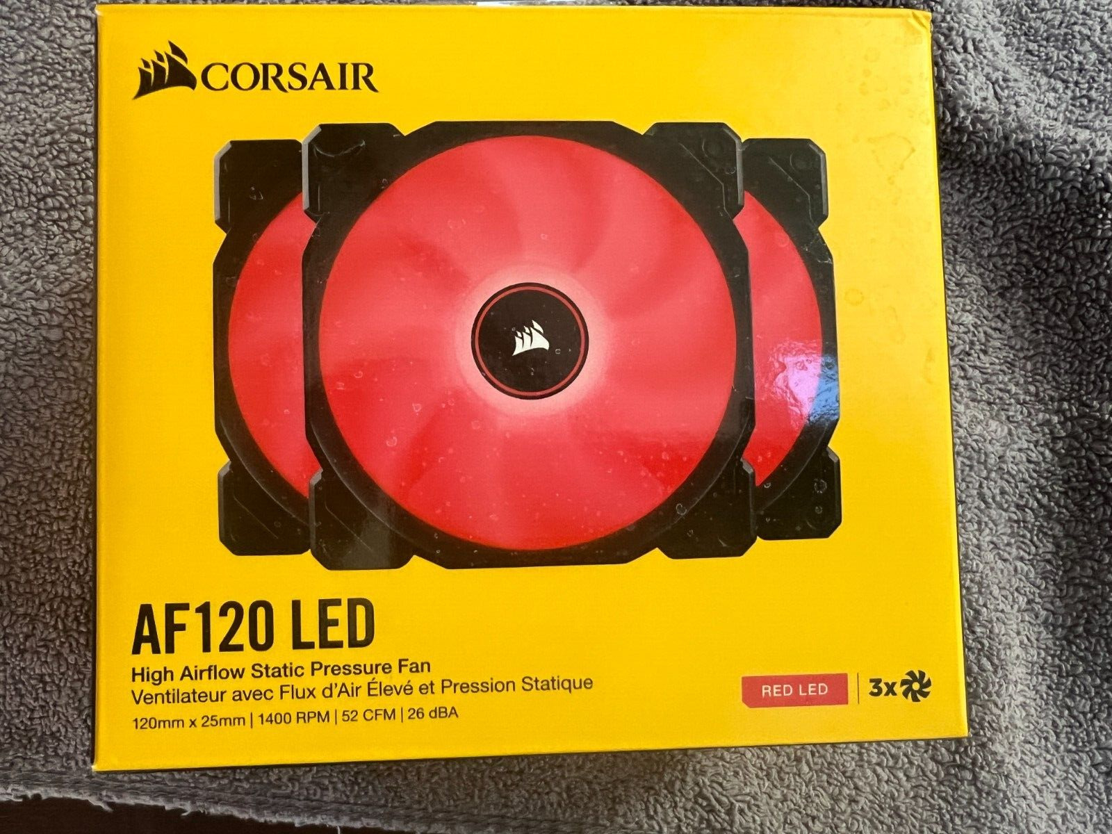 Corsair AF 120 white RGB LED High Performance 120mm Fan  Package of 3
