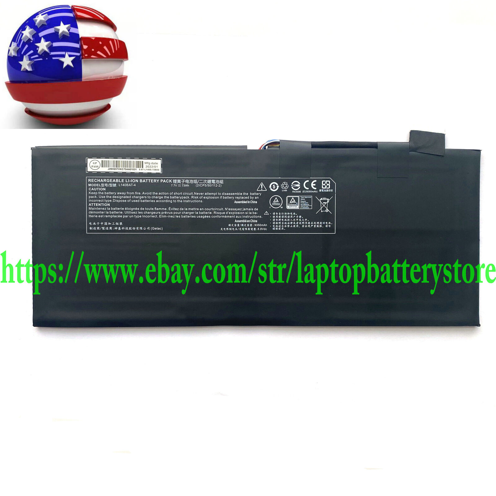 Genuine L140BAT-4 6-87-L140S-72B01 battery for Lemp9 System76 Darter Pro 2021
