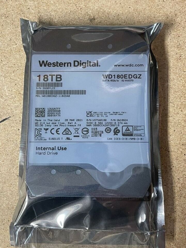 Western Digital WD 12TB 3.5 In 7200 RPM SATA Hard Drive  WD120EDGZ 5 YR WARRANTY